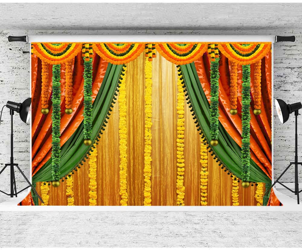 Lofaris India Pooja Photography Backdrop Puja Ganpati Pooja Traditional Mehndi Festival Background Decorations Wedding Party Mar