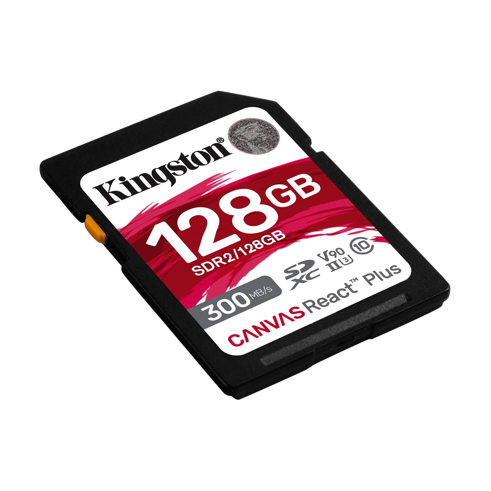Kingston Canvas React Plus 128Gb Sd Card | Sdxc Uhs Ii | 300R/260W U3 V90 | Full Hd/4K/8K | Sdr2/128Gb