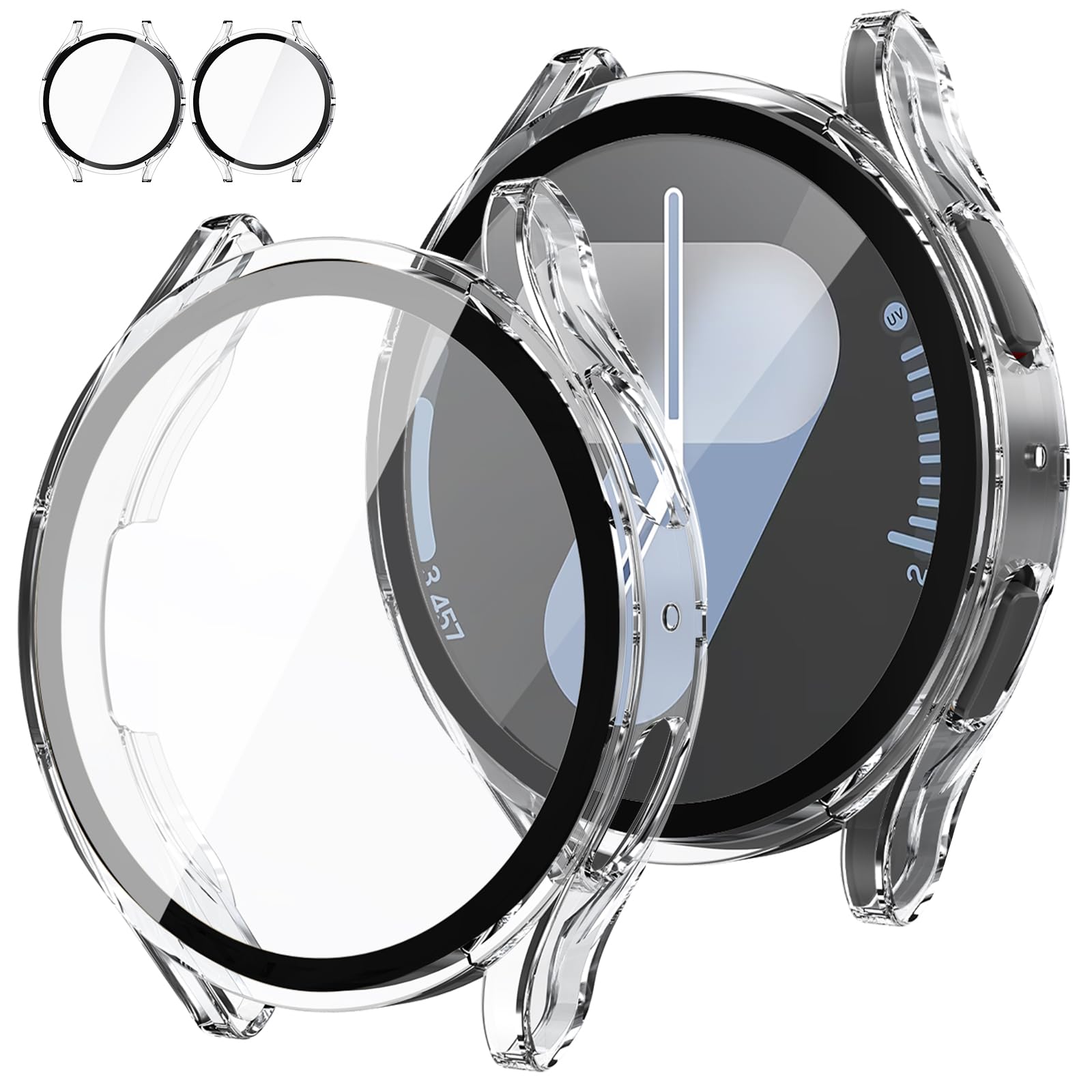 Tensea [2Pack] For Samsung Galaxy Watch 7 2024 Screen Protector Case 40Mm Accessories, Protective Face Cover For 40 Mm, Hard Bum