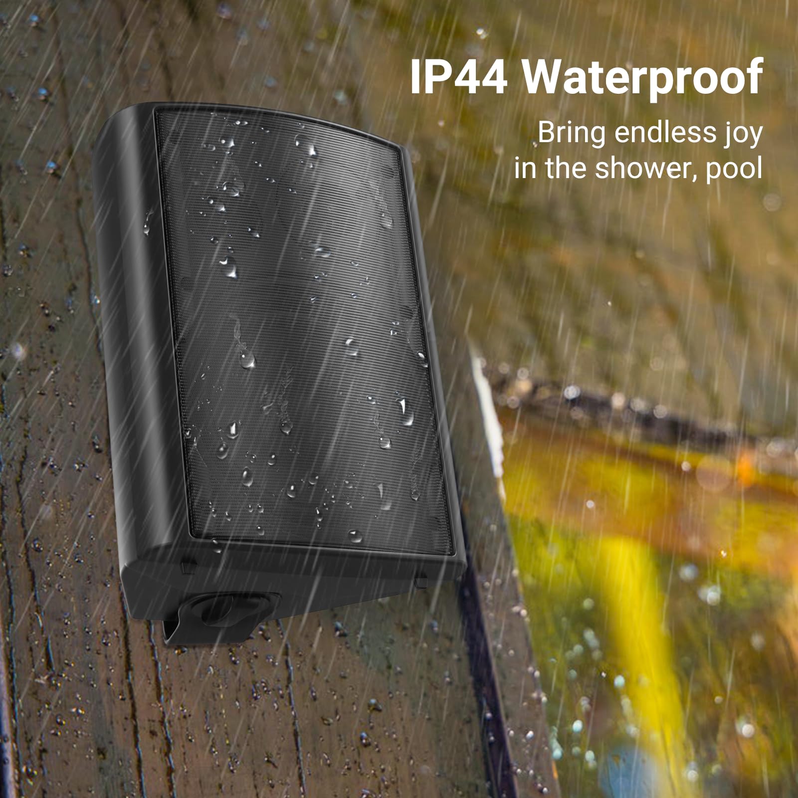 Studiofinix 6.5 Inches 400 Watt Indoor Outdoor Bluetooth Speakers Wall Mount Speakers Wired Waterproof Weather Resistant For Pat