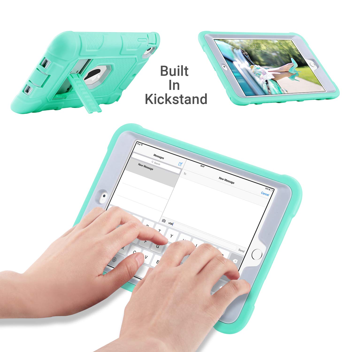 Ulak Case For Ipad Mini 1 2 3, Three Layer Heavy Duty Shockproof Protective Case With Kickstand For Ipad Mini 2 Case 1St 2Nd 3Rd