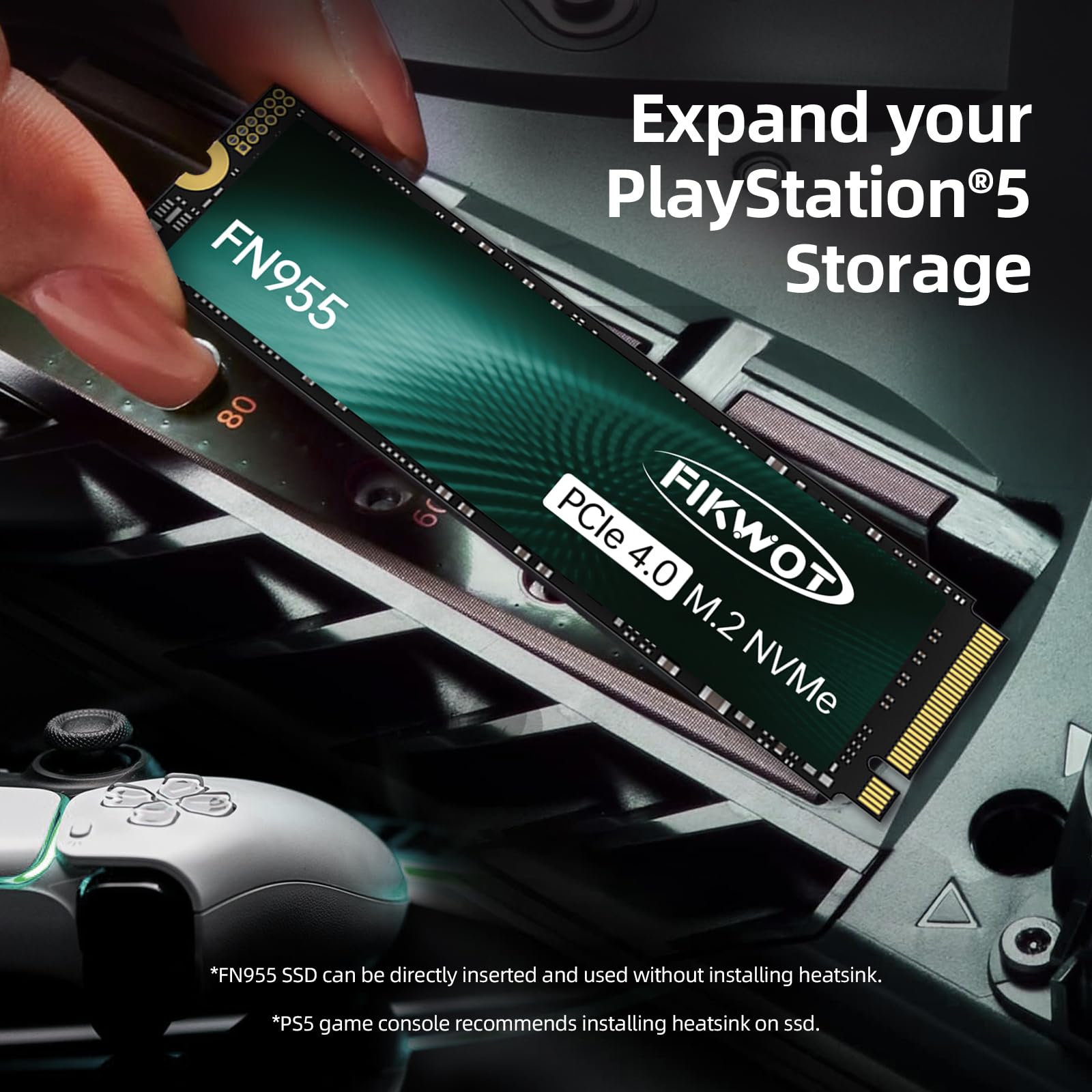 Fikwot Fn955 4Tb Ssd M.2 2280 Pcie Gen4 X4 Nvme 1.4 Internal Solid State Drive   Speeds Up To 7350Mb/S, Configure Slc Cache,Comp