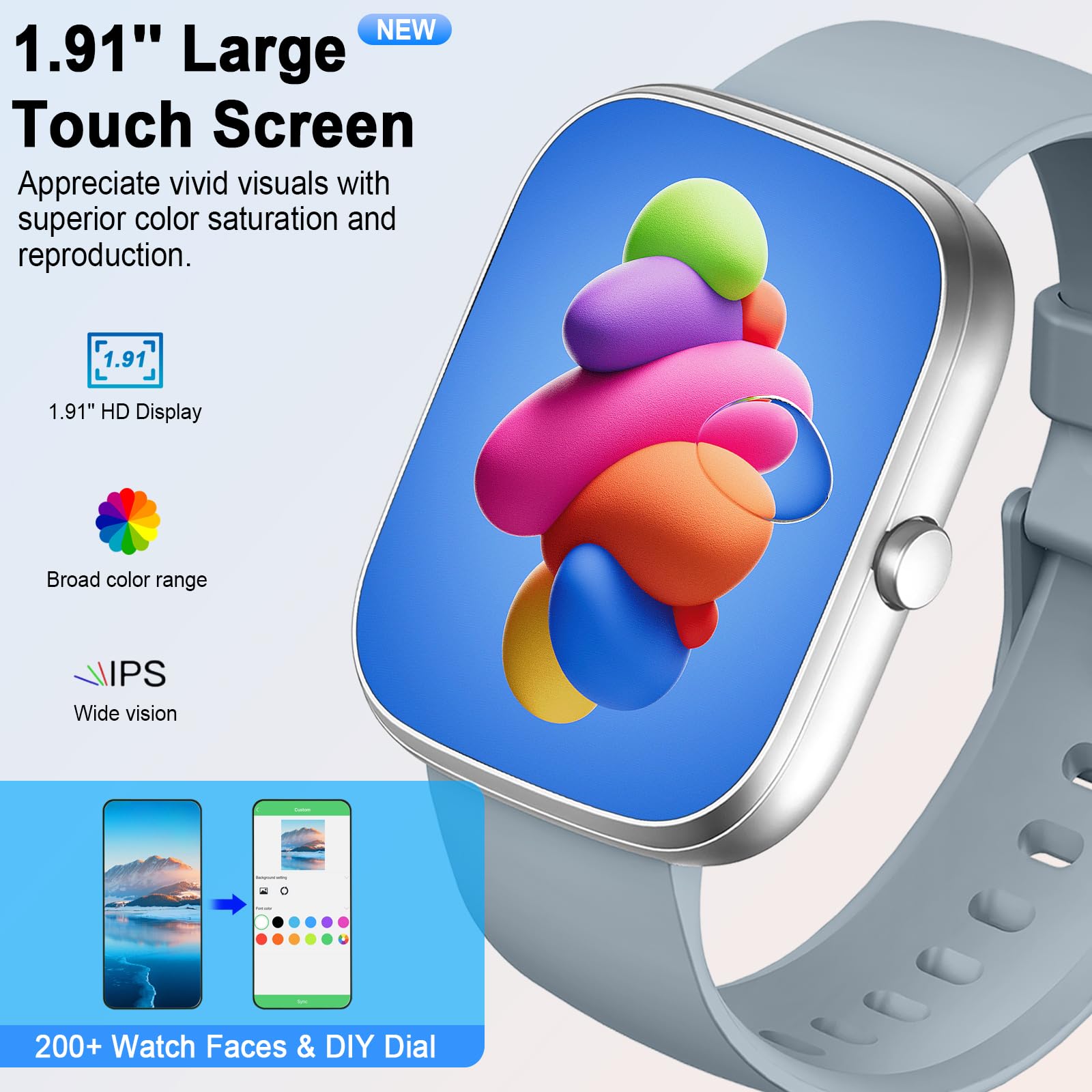 Smart Watch For Men Women (Answer/Make Call), 2024 Hd 1.91 Smartwatch Fitness Activity Tracker, 110+ Sports Ip68 Waterproof, Hea