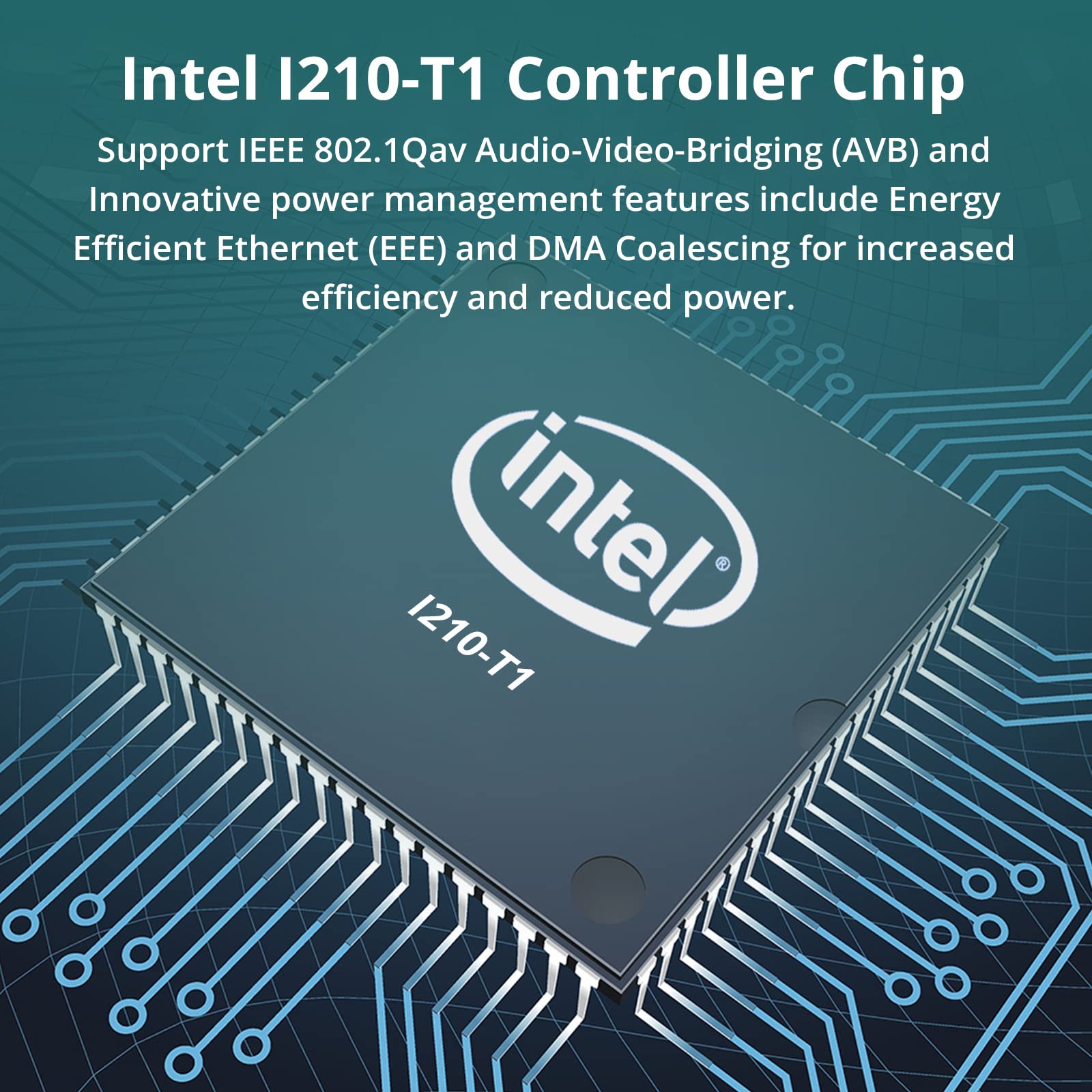 ipolex PCIe NIC Gigabit Network Adapter Card, Intel I210AT Controller, 10/100/1000Mbps, PXE Support for Windows/Linux, 1G Size