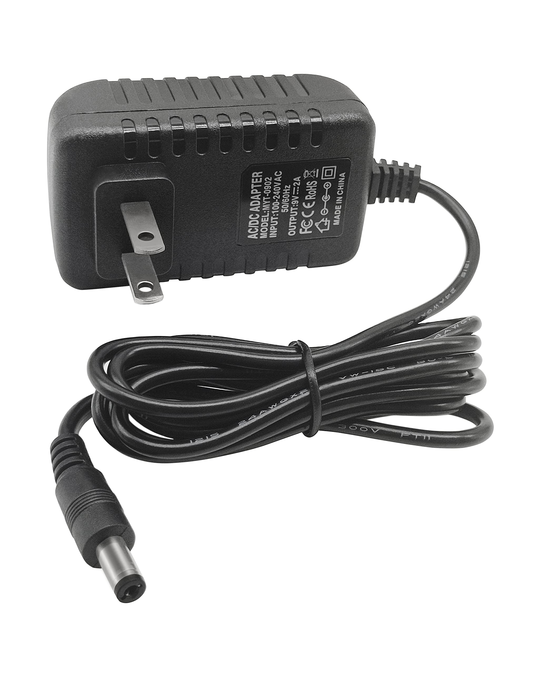 Mtytot 9V 2A Power Supply Adapter Ac 110V To Dc 9V 2A 1.5A 1A 750Ma 0.5A Ac Adapter Transformer 9V Wall Adapter 4.6Ft Cord With 