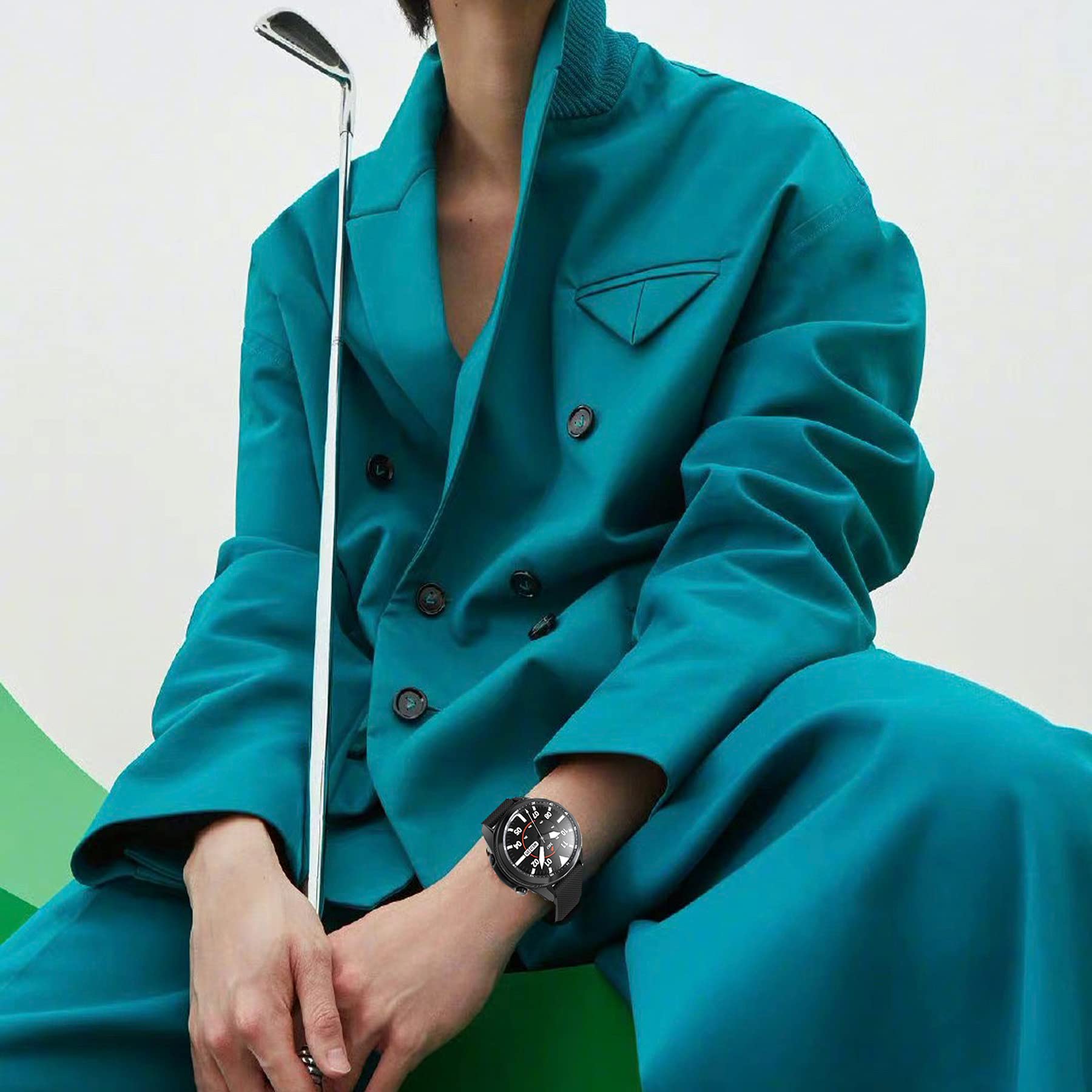 Eanwireless Compatible For Samsung Galaxy Watch 3 Watch Band, 22Mm Silicone Strap And 45Mm Soft Tpu Protector Case Compatible Wi