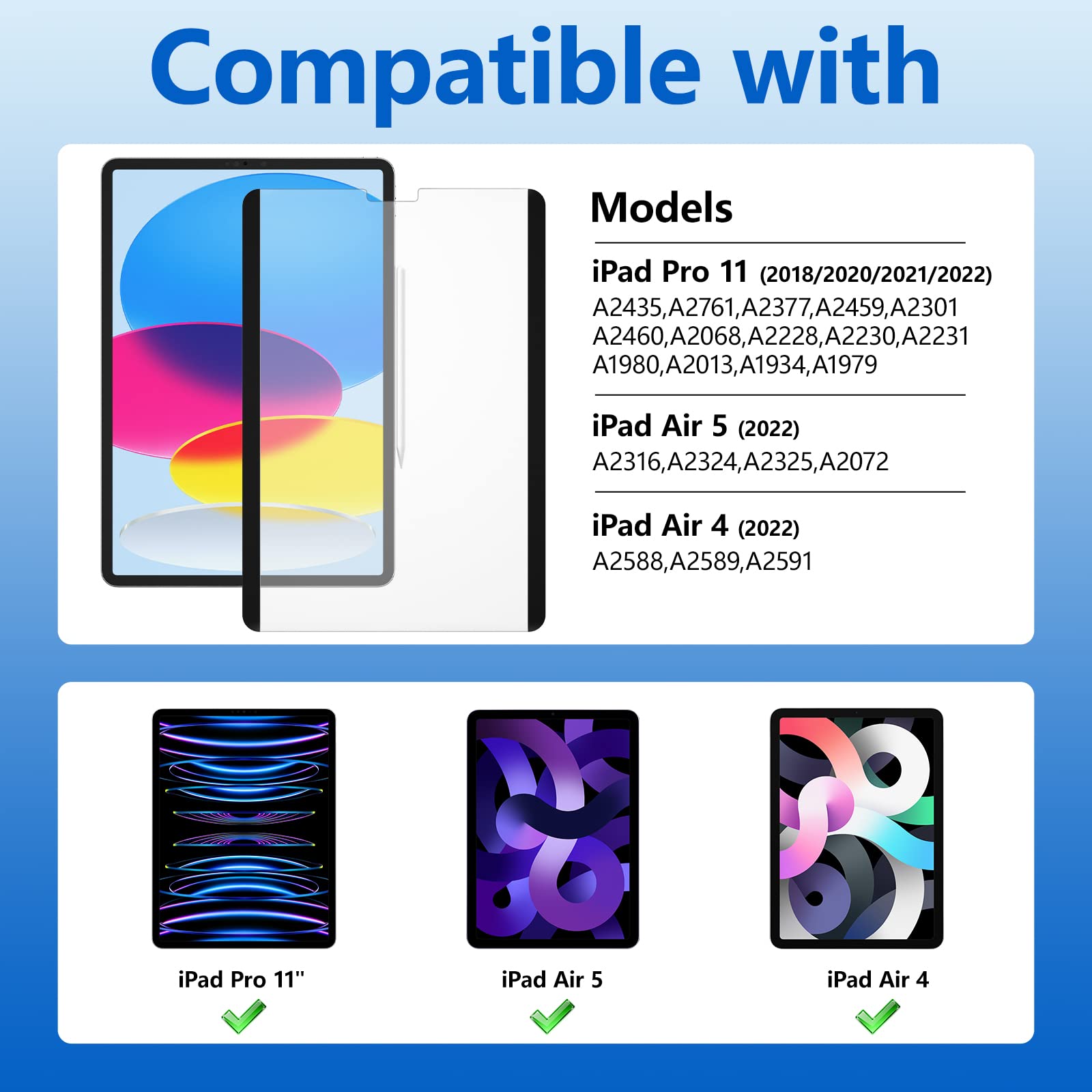 Mocoll For Ipad 10Th Magnetic Paperlike Screen Protector For Ipad 10Th Generation (2022) 10.9 Inch, Removable/Anti Glare/Matte/B