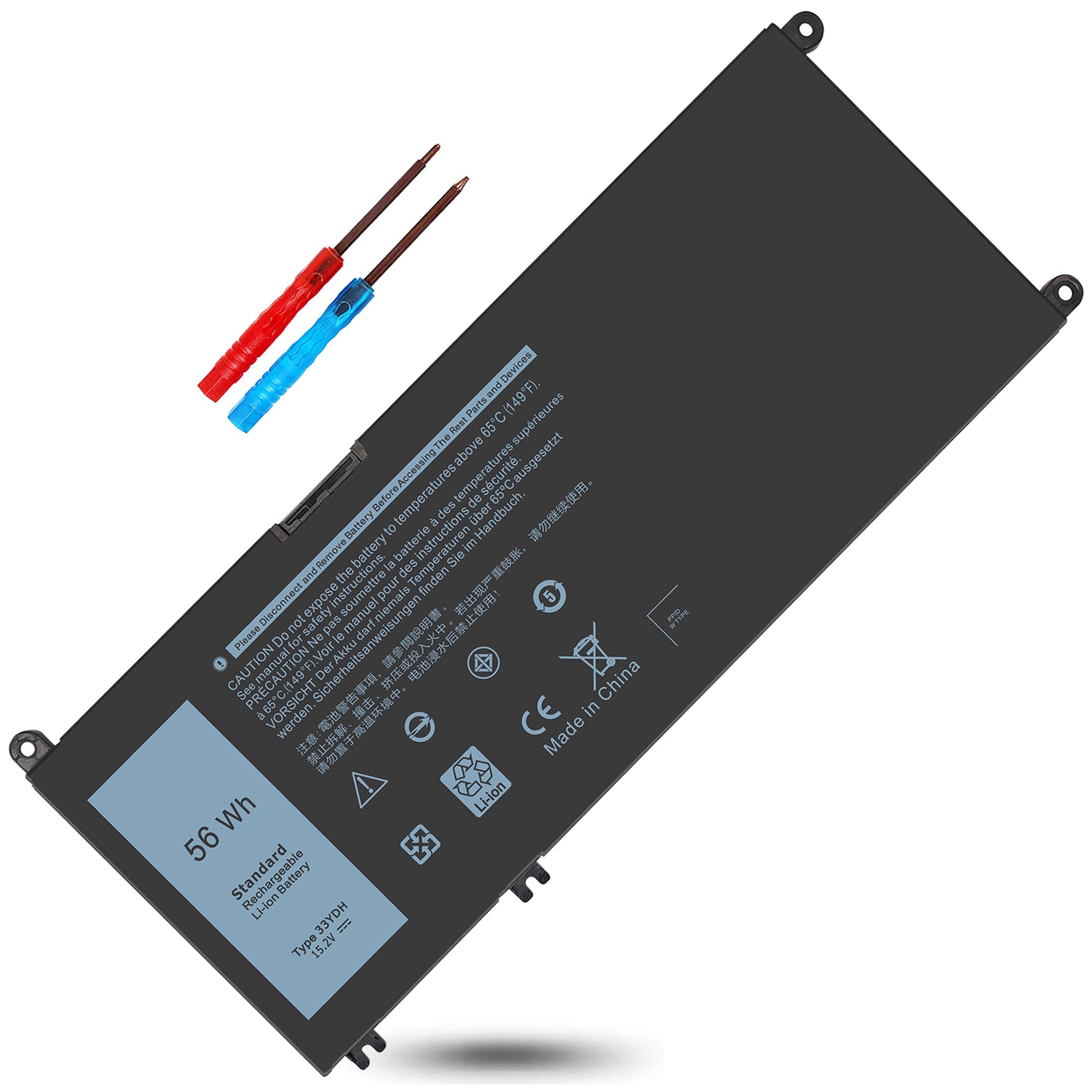 56Wh 33Ydh Battery For Dell Inspiron 17 7000 7773 7778 7779 7786 2 In 1 15 7577 G3 15 3579 3779 G5 15 5587 G7 15 7588 Latitude 13 3000 3380 15 3580 3590 14 3490 Vostro 7570 7580 033Ydh Pvht1 0Pvht1