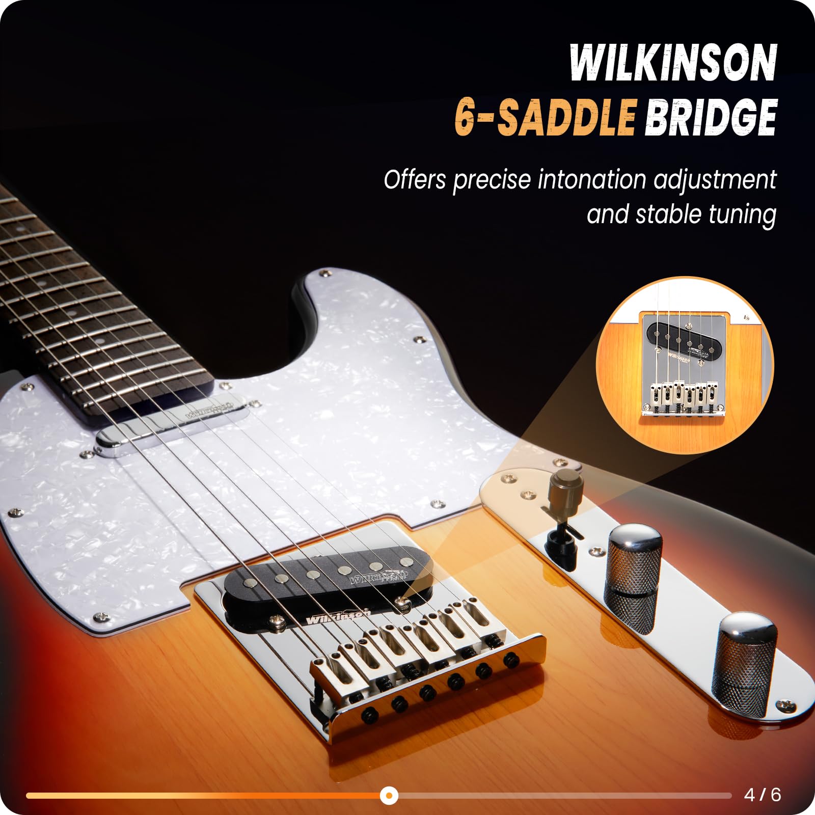 Fesley 39 Tl Style Electric Guitar:Solid Body Electric Guitars For Intermediate &Pro Players With Wilkinson Pickups,Grover Tuner