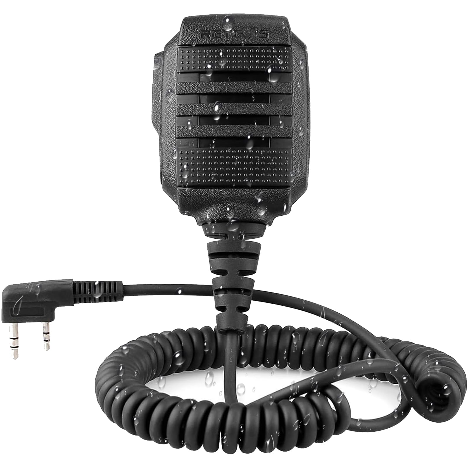 Retevis IP54 Waterproof Microphone, Walkie Talkie Speaker Mic, 4 Pack