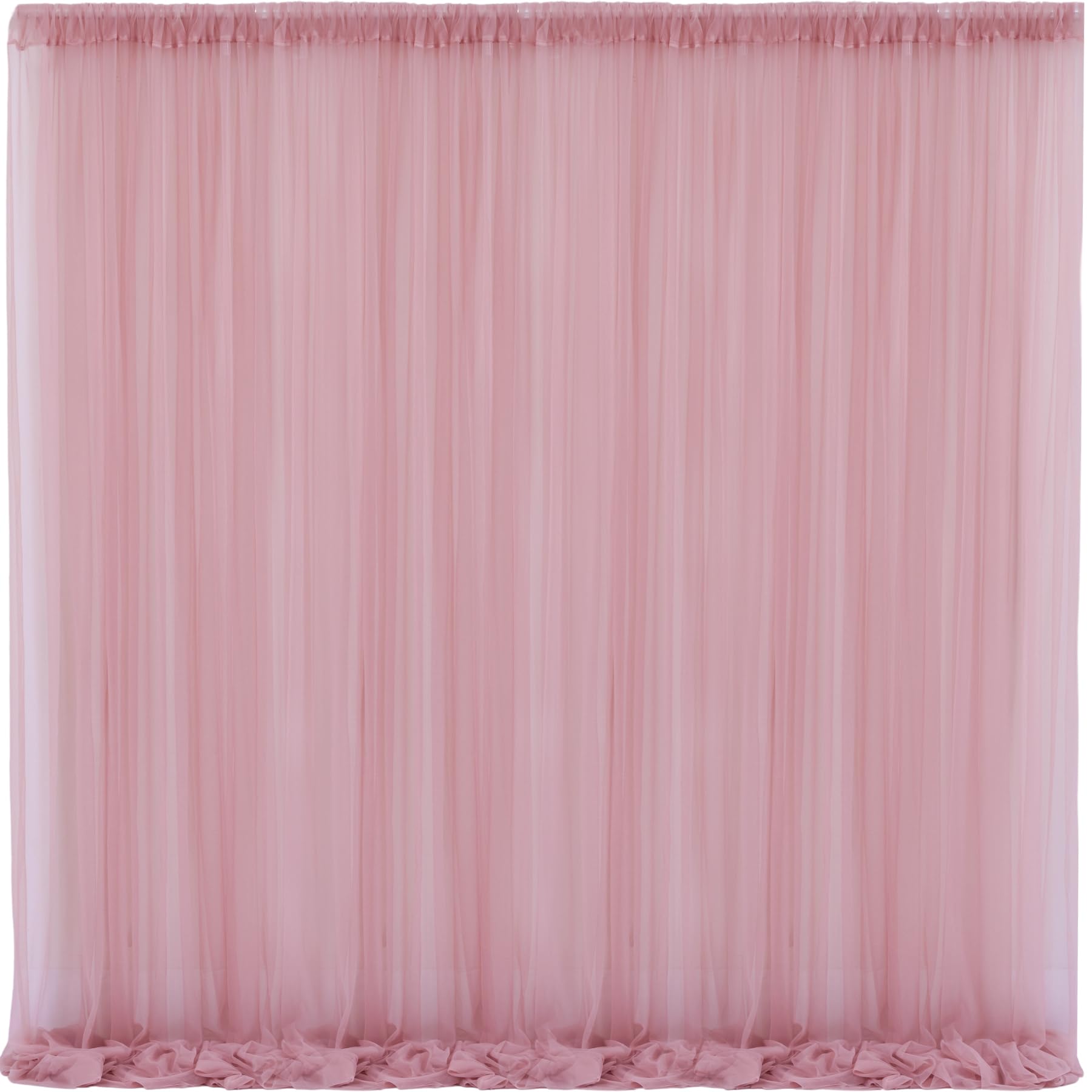 10X10 Dusty Rose Tulle Backdrop Curtains For Parties, Sheer Backdrop Curtain Wedding Photo Backdrop Drapes For Baby Shower Photo