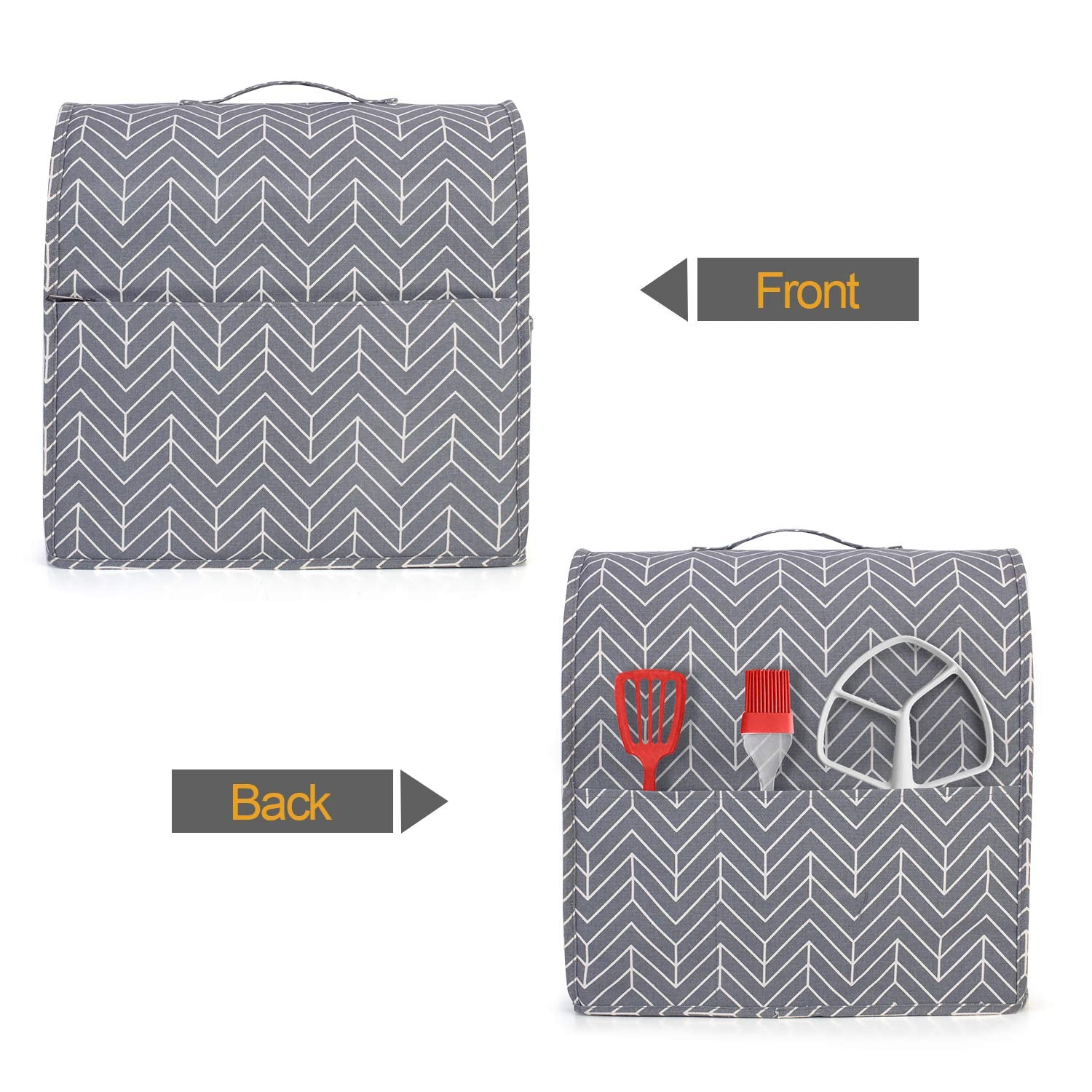 Yarwo Dust Cover For 4.5 Qt And All 5 Qt Stand Mixer, Protective Stand Mixer Cover With Top Handle And Pockets For Extra Accesso