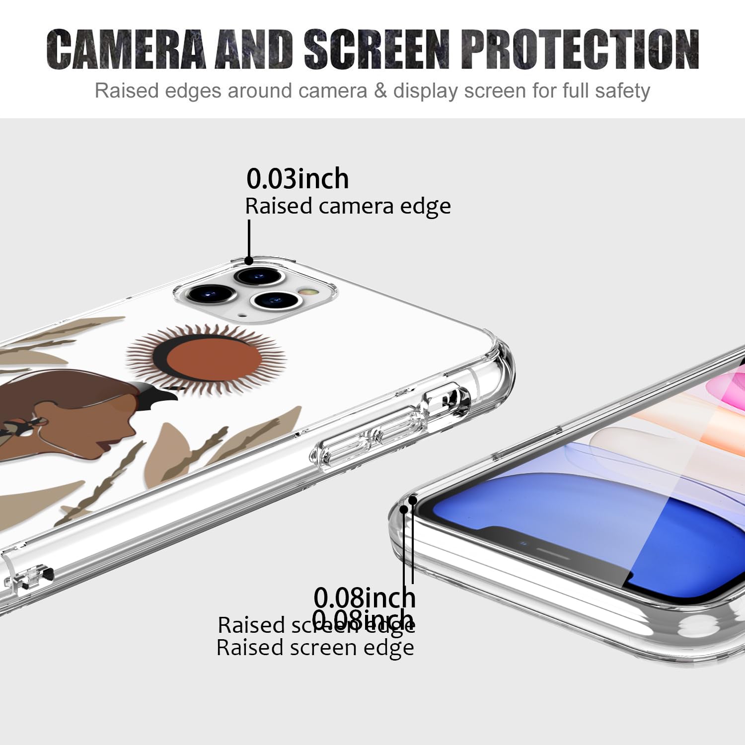 Luhouri Designed For Iphone 11 Pro Max Case With Screen Protector   Slim Fit, Sturdy Clear Acrylic Cover For Women And Girls   P