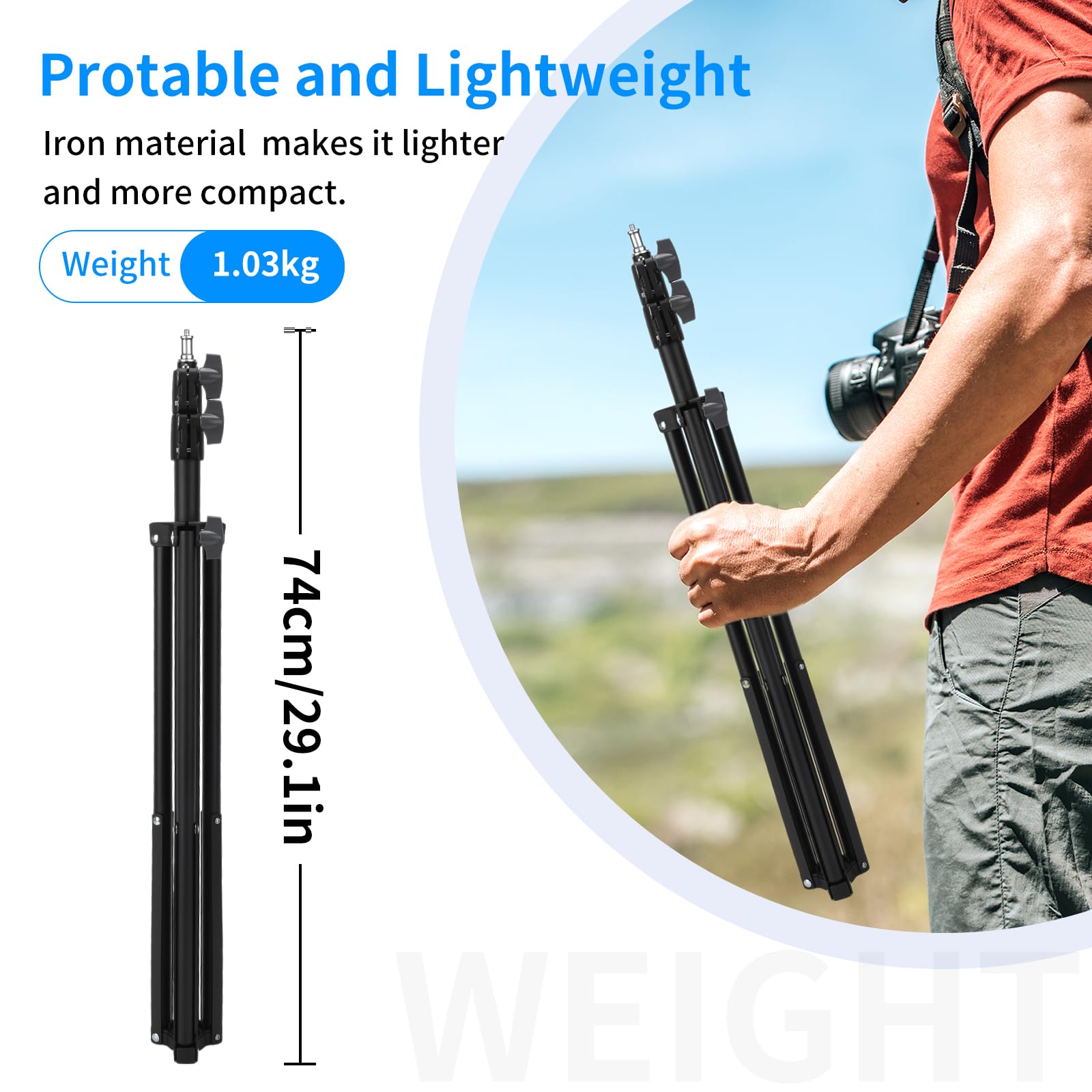 Anautin 2 Pack Adjustable 7Ft Aluminum Photography Light Stand, Portable Light Tripod, For Lighting Stand Speedlight, Flash, Sof