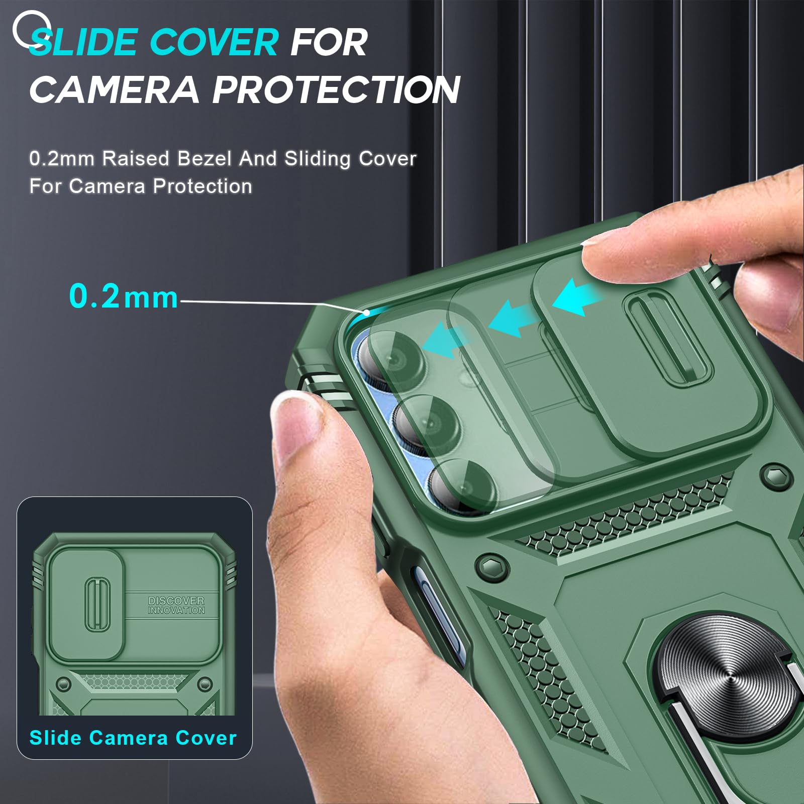 Leyi Compatible For Samsung A15 5G Phone Case: A15 5G Screen Protector With Galaxy A15 Case, Magnetic Rotatable Kickstand, Heavy