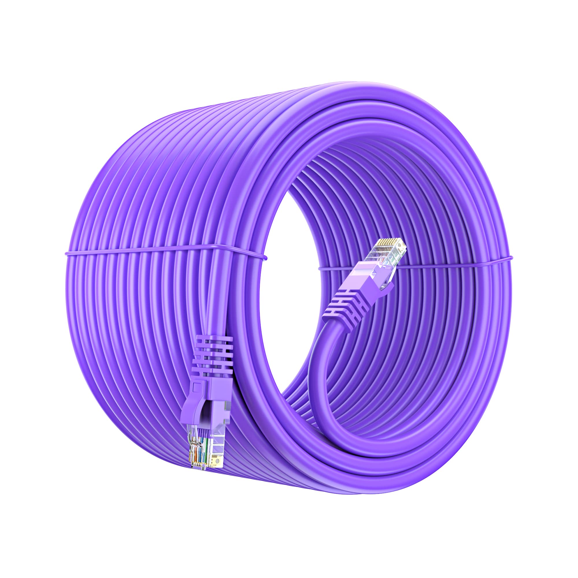 Maximm Cat 6 Ethernet Cable 250 Ft, 100% Pure Copper, Cat6 Cable Lan Cable, Internet Cable, Patch Cable And Network Cable   Utp (Purple) 250 Feet