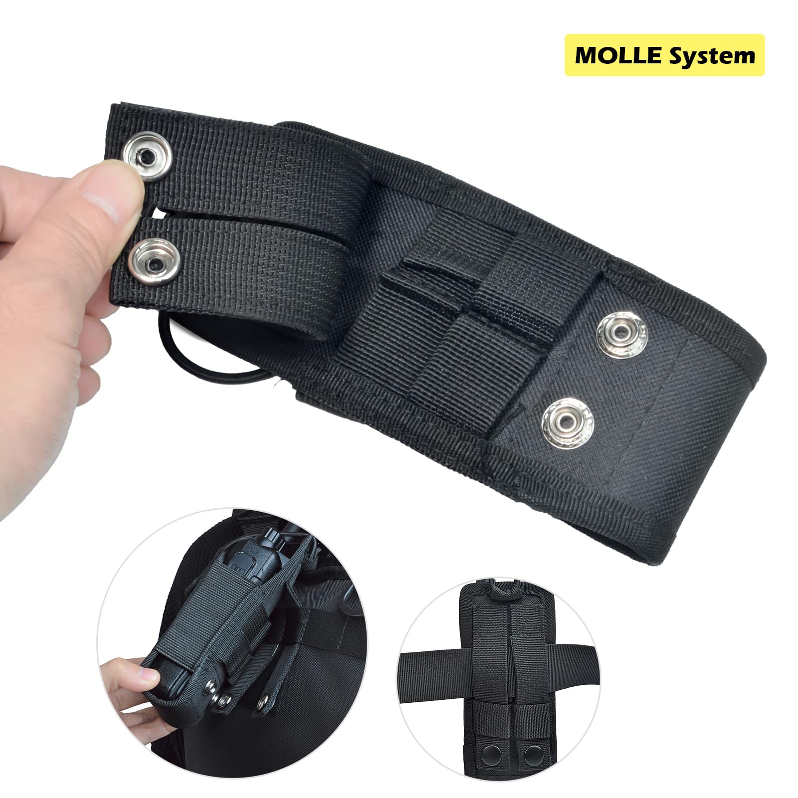 Universal Radio Molle Pouch, Heavy Duty Nylon Walke Talkie Holster Belt Pack Molle System Military For Baofeng Kenwood Yaesu Mot