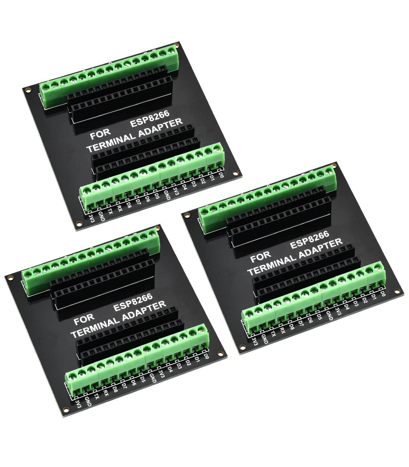 3 Pack Esp8266 Development Board, Aideepen Esp8266 Breakout Board Gpio 1 Into 2 For Esp8266 Esp 12E Nodemcu V2