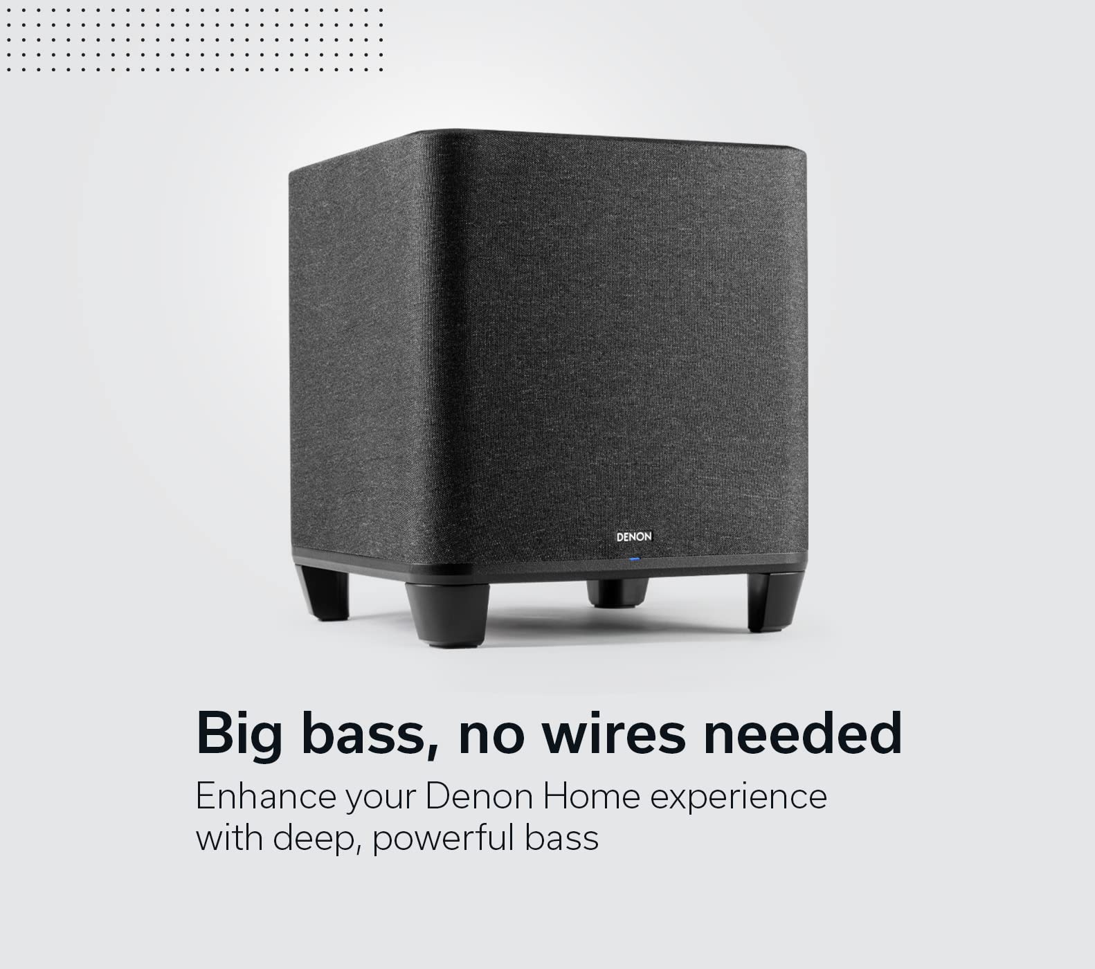 Denon Home Subwoofer   Deep, Powerful Bass, 8'' Bass Reflex Woofer, Wireless Streaming, Pair With Denon Home 150/250/350 Speaker