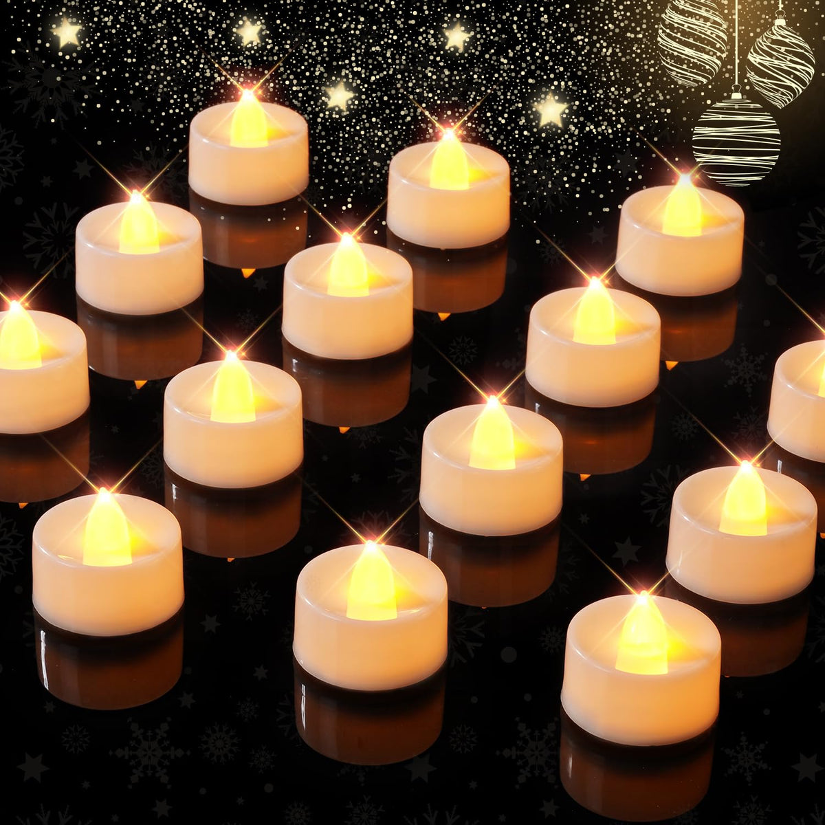 Beichi Flameless Tealights Candles With Timer,6 Hours On And 18 Hours Off In 24 Hours Cycle Automatically,Pack Of 12 Battery Ope