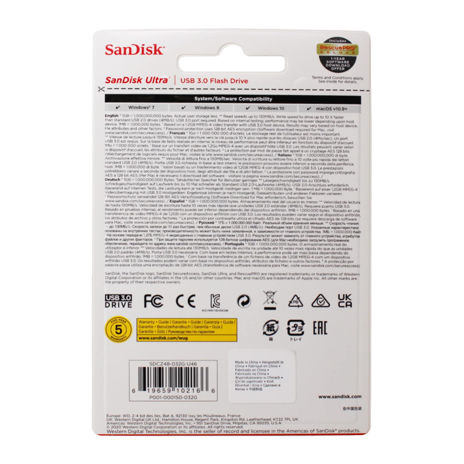 Sandisk Sdcz48-032G-U46R Ultra 32 Gb Usb 3.0 Flash Drive Up To 80Mb/S [Older Version]