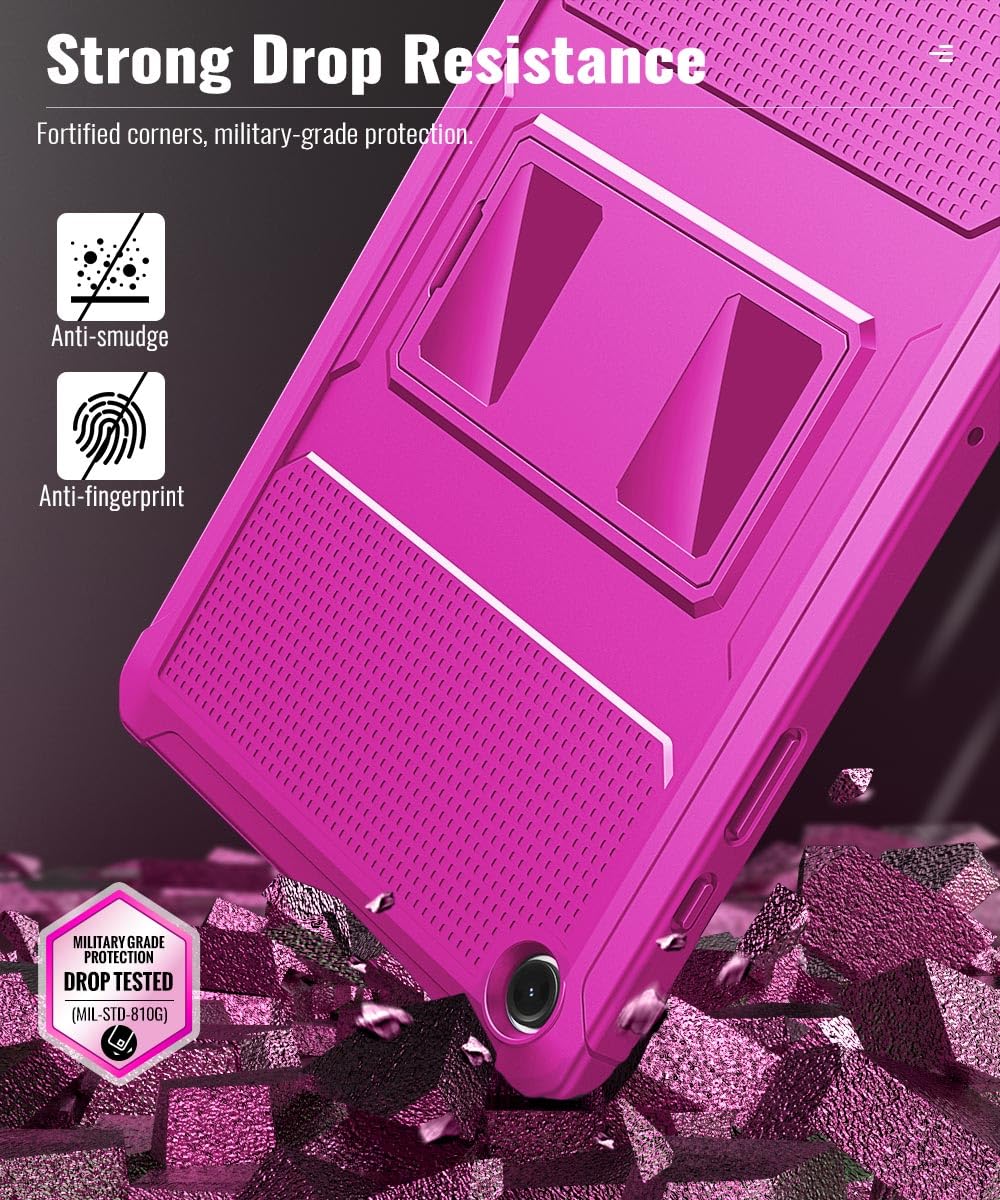 MoKo Case Fit Galaxy Tab A9 Plus 11 Inch 2023 (SM X210/X216/X218), Shockproof Full Body Rugged Stand Back Cover Built in Screen Protector Fit Galaxy Tab A9+ 11' 2023, Pitaya Red