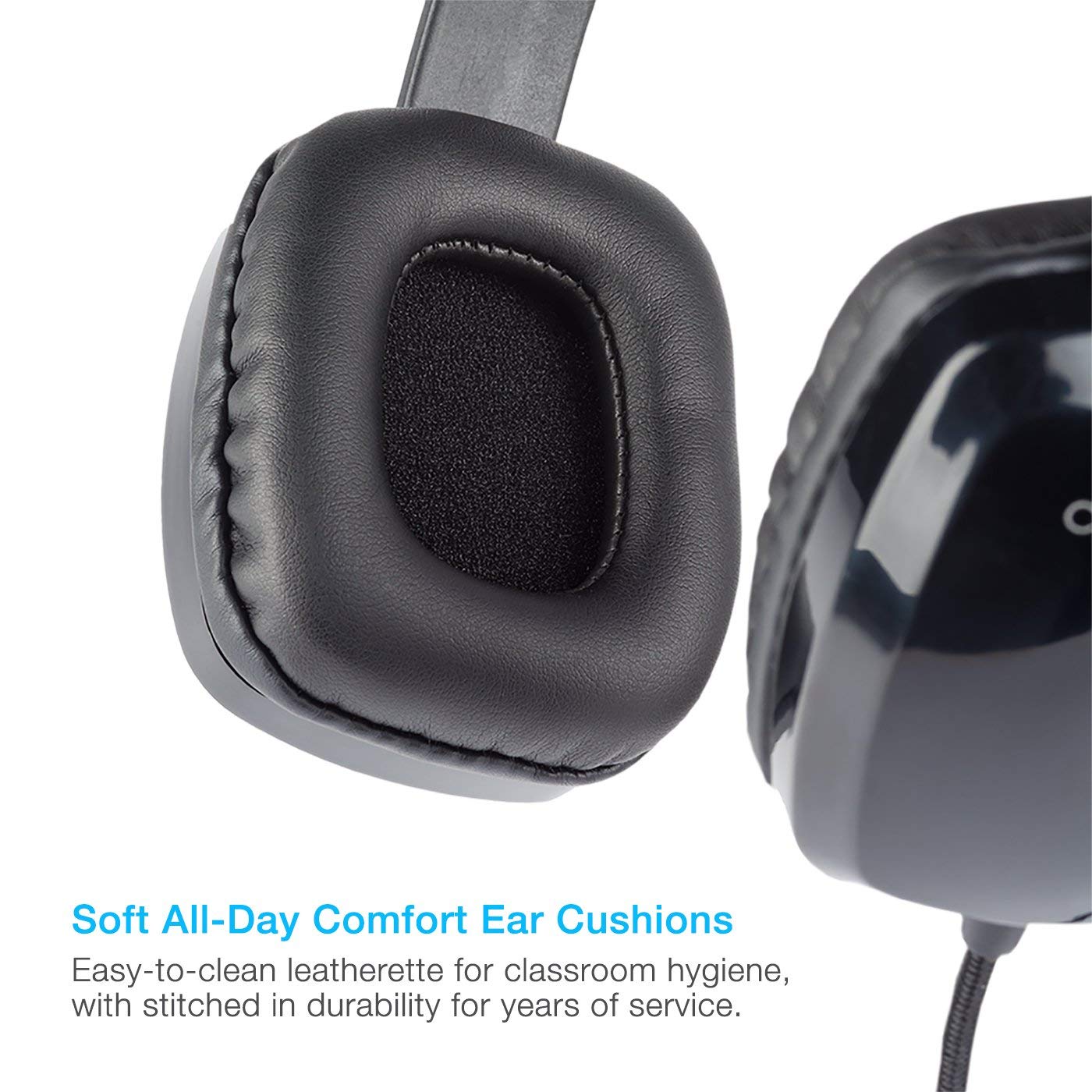 Cyber Acoustics Stereo Usb Headset, In Line Controls For Volume & Mic Mute, Noise Cancelling Mic & Flexible Boom For Pc & Mac, P