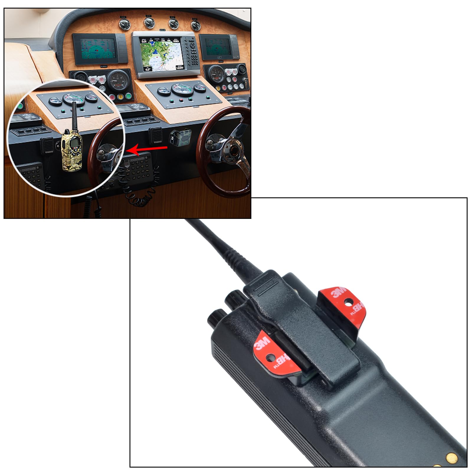 Twayrdio Dashboard Mount Holder For Handhelds Walkie Talkie, Belt Clip Hook With Screws For Midland Motorola Baofeng Retevis Yae