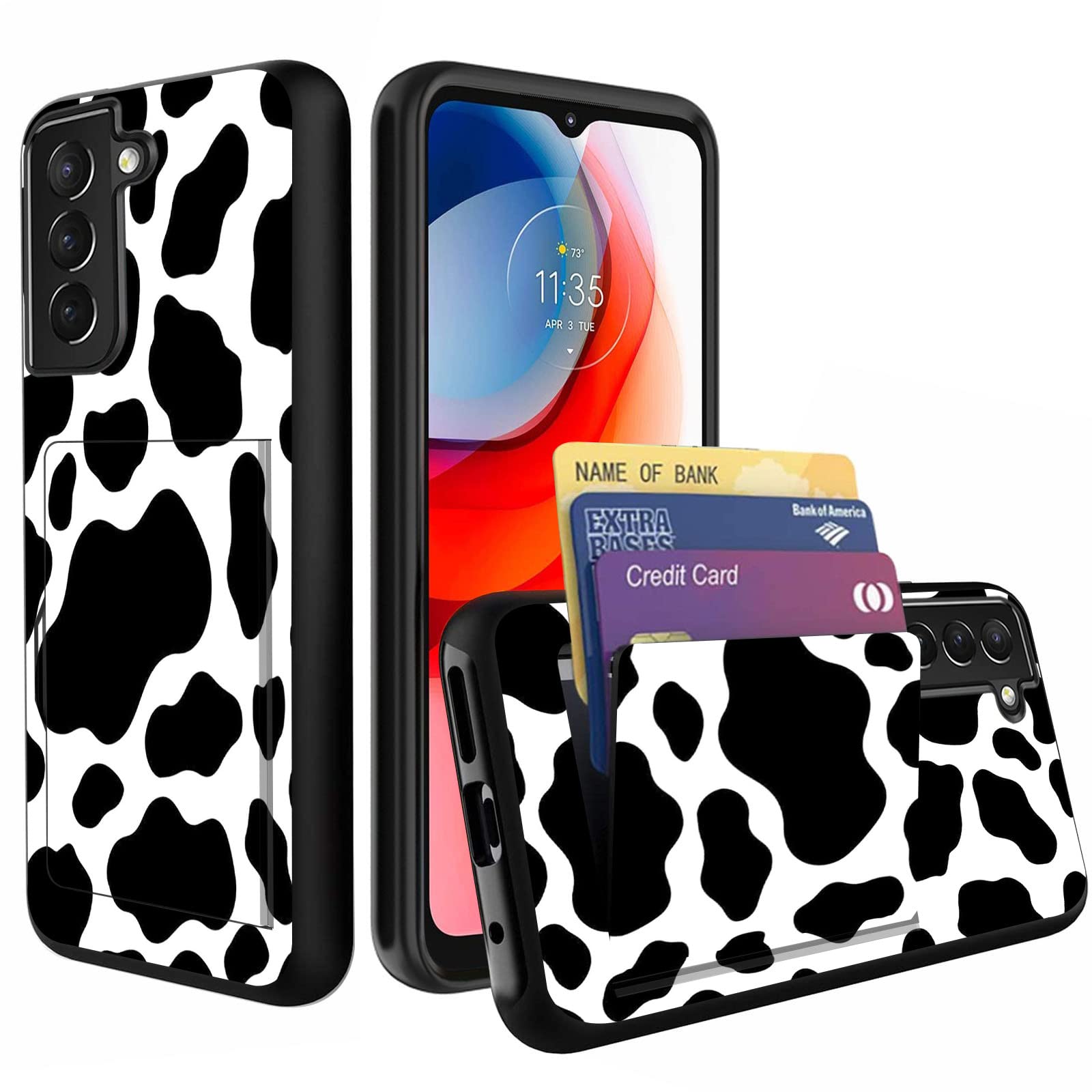 Wiaekosef Compatible With Galaxy S23 Plus 5G Case,Wallet Case Credit Card Holder Dual Layer Hybrid Shockproof Pc + Tpu Case Cove