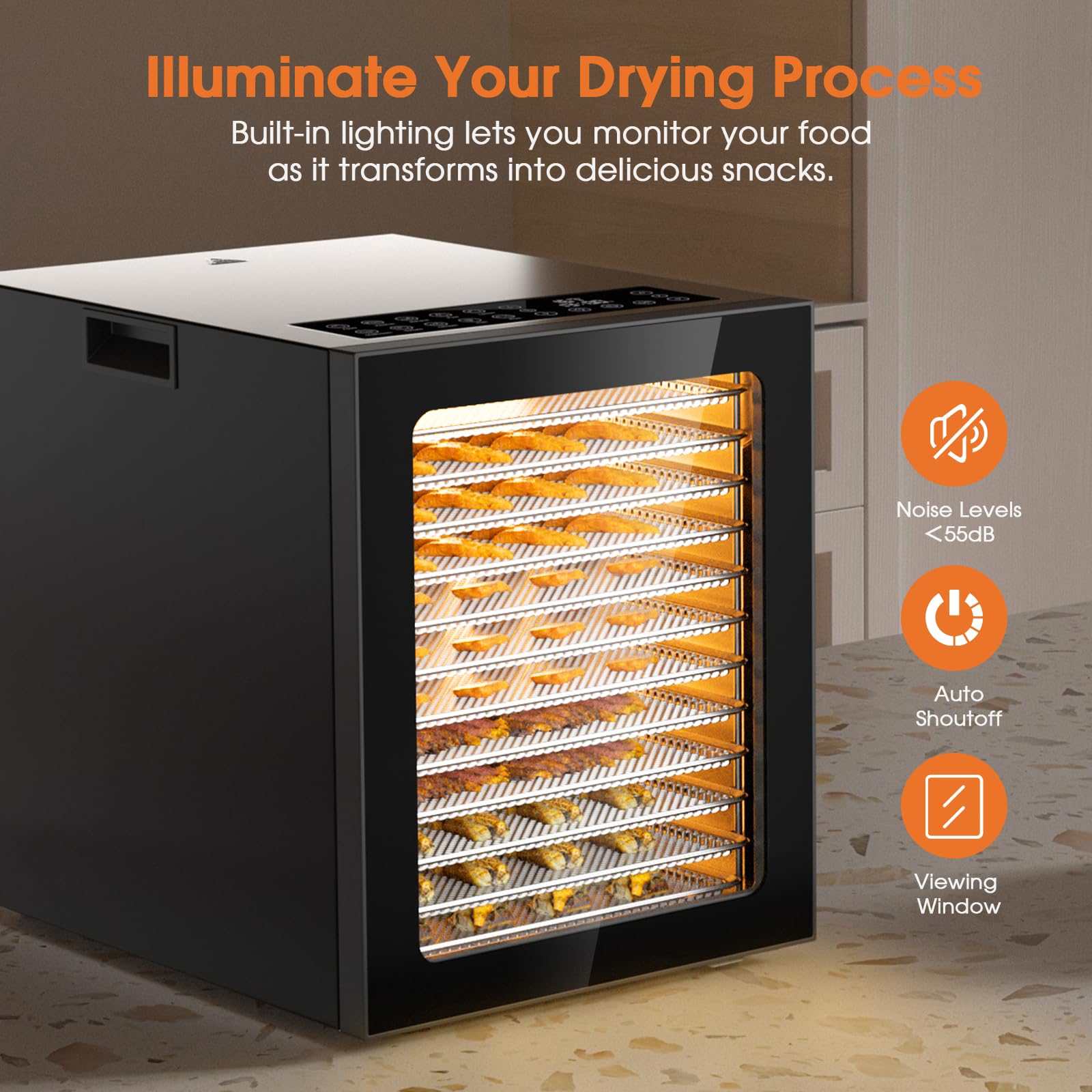 Food Dehydrator Machine, 12 Trays Stainless Steel Digital Food Dryer For Home,10 Presets, 48H Timer And Temperature Control, 850