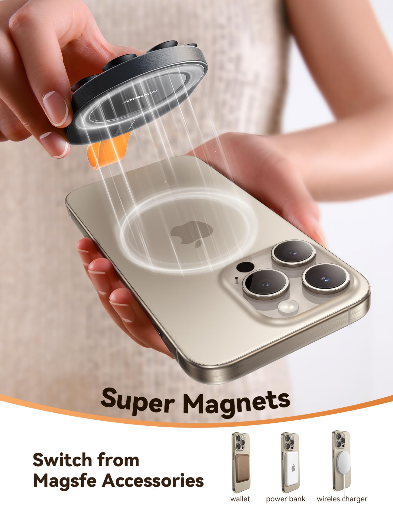 Joyroom Magnetic Suction Cup Phone Mount, Silicone Suction Phone Case Holder, Magsafe Octo Cup Buddy Phone Grip Mount For Hands-