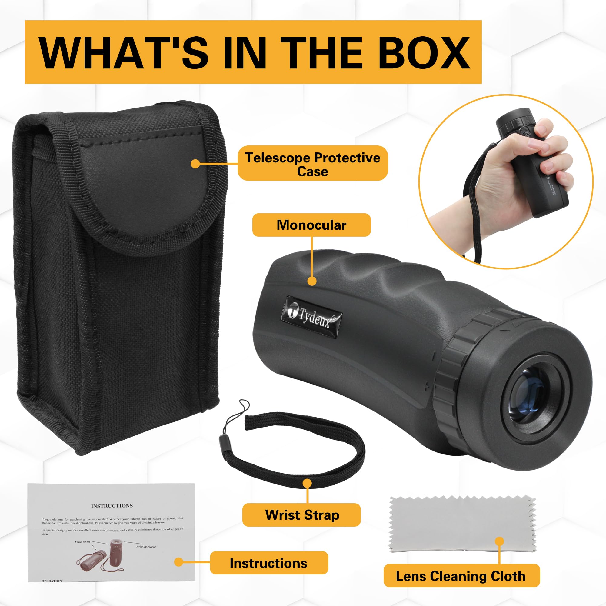 Tydeux 8X25 Compact Monocular Telescope Lightweight Handheld Monoscope For Gifts Bird Watching Hunting Hiking Camping And Other