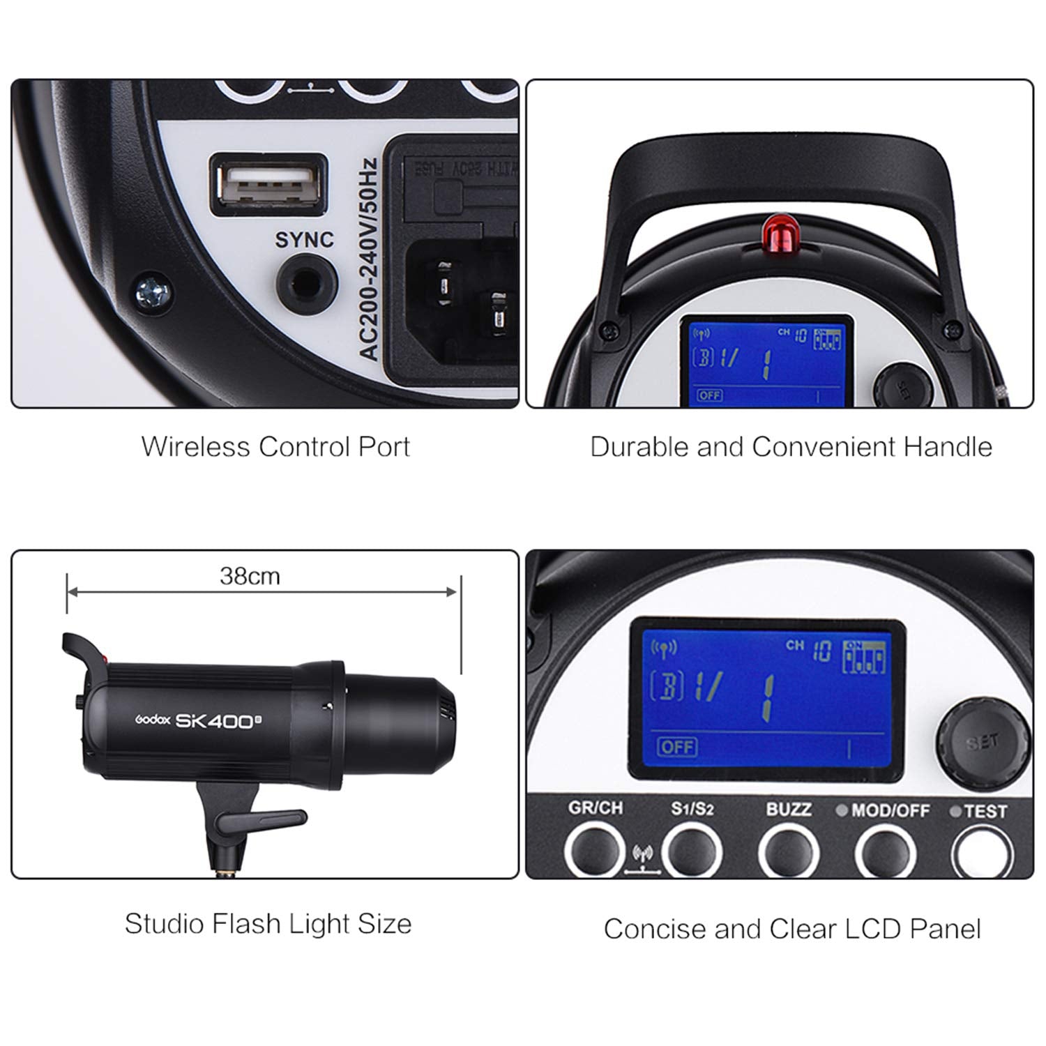 Godox 2 X Sk400Ii 800Ws Strobe Flash Light Monolight Kit For Studio Photography, Includes Light Stand, Softbox, Reflector, Barnd