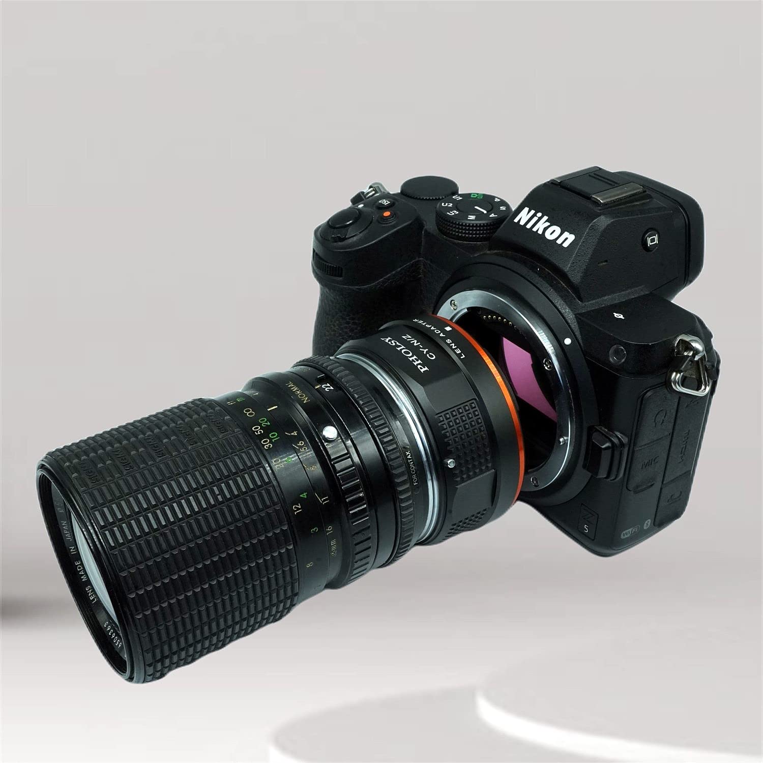 Pholsy Lens Mount Adapter Manual Focus Compatible With Contax Yashica Mount Lens C/Y To Nikon Z Mount Camera Compatible With Nik