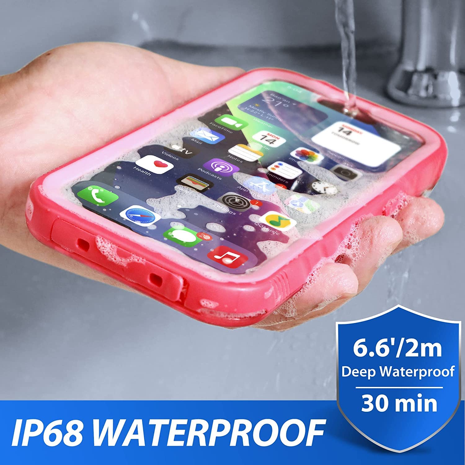 Sportlink Compatible With Iphone 13 Pro Max Waterproof Case   Built In Screen Protector Full Body Shockproof Dustproof Ip68 Wate