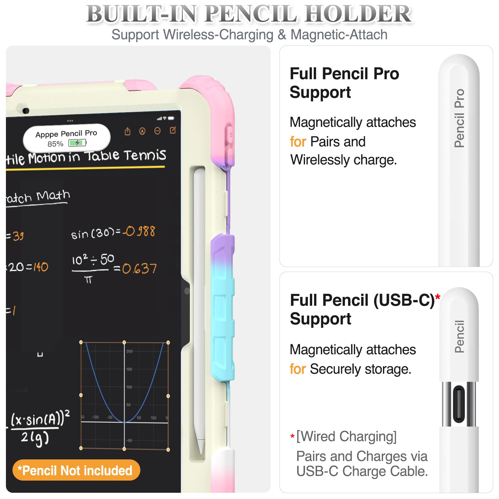Seymac Stock Case For Ipad Air 11 Inch M2 Case Air 6Th Generation 2024, Heavy Duty Protective Case With Pencil Holder Screen Pro