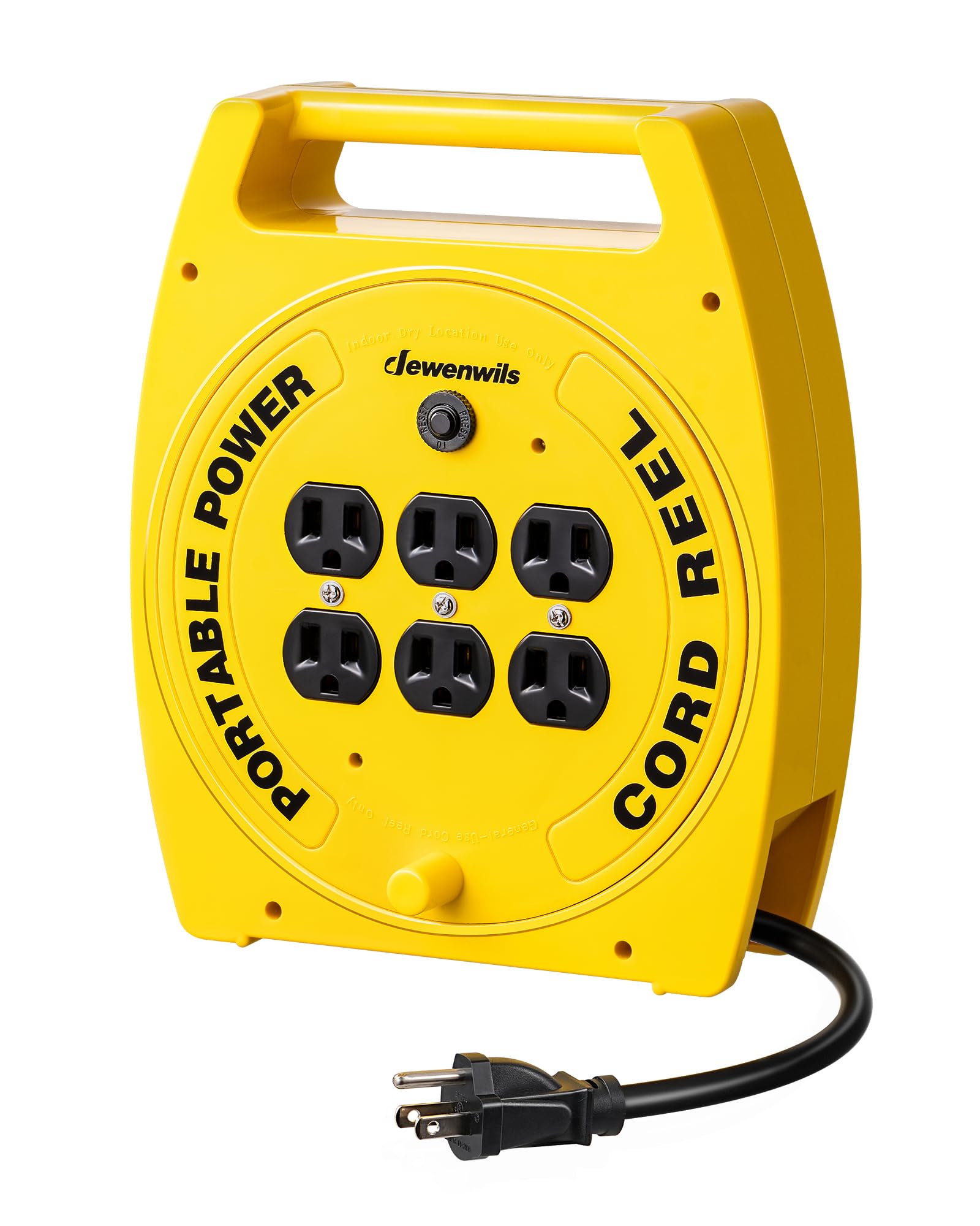 DEWENWILS Hand Wind Retractable Extension Cord Reel with 30FT Power Cord