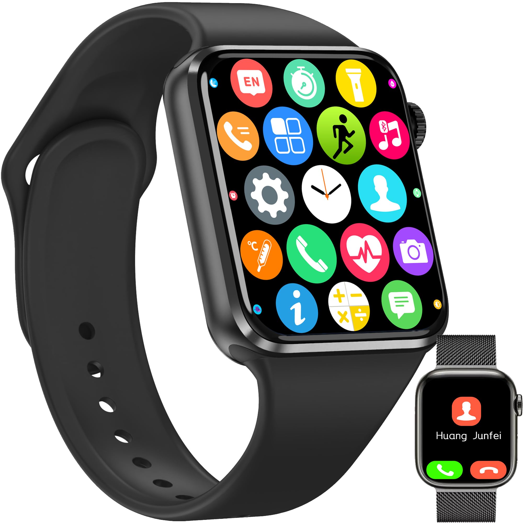 Smart Watch For Android Ios Phones Compatible Iphone Samsung, 2.09'' Fitness Activity Tracker Watch With Bluetooth Call/Sms/Slee