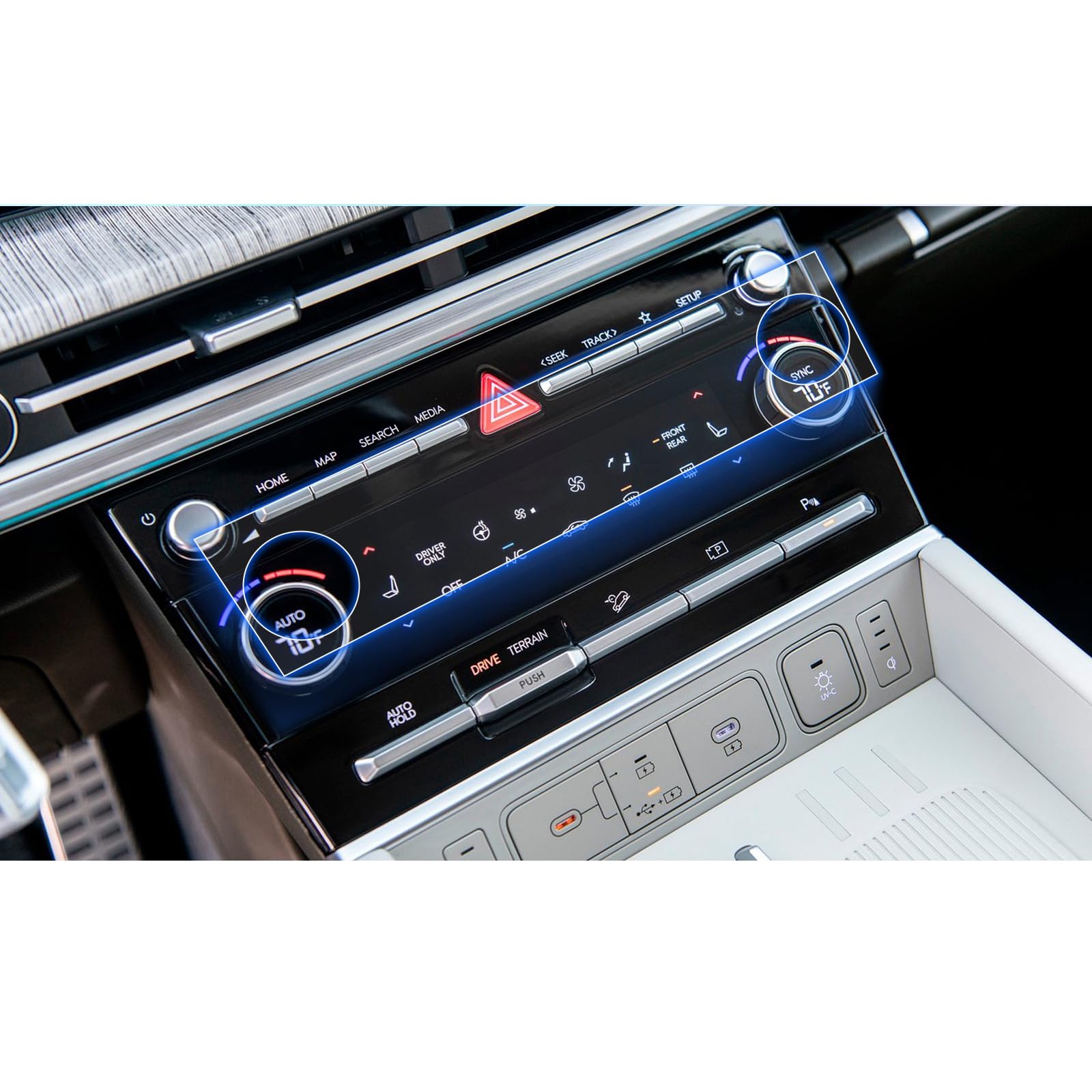 Coleya (2Pcs) 2024 Santa Fe Ac Screen Protector For Hyundai Santa Fe (Sel/Xrt/Limited/Calligraphy) Ac Display, 2024 Santa Fe Acc