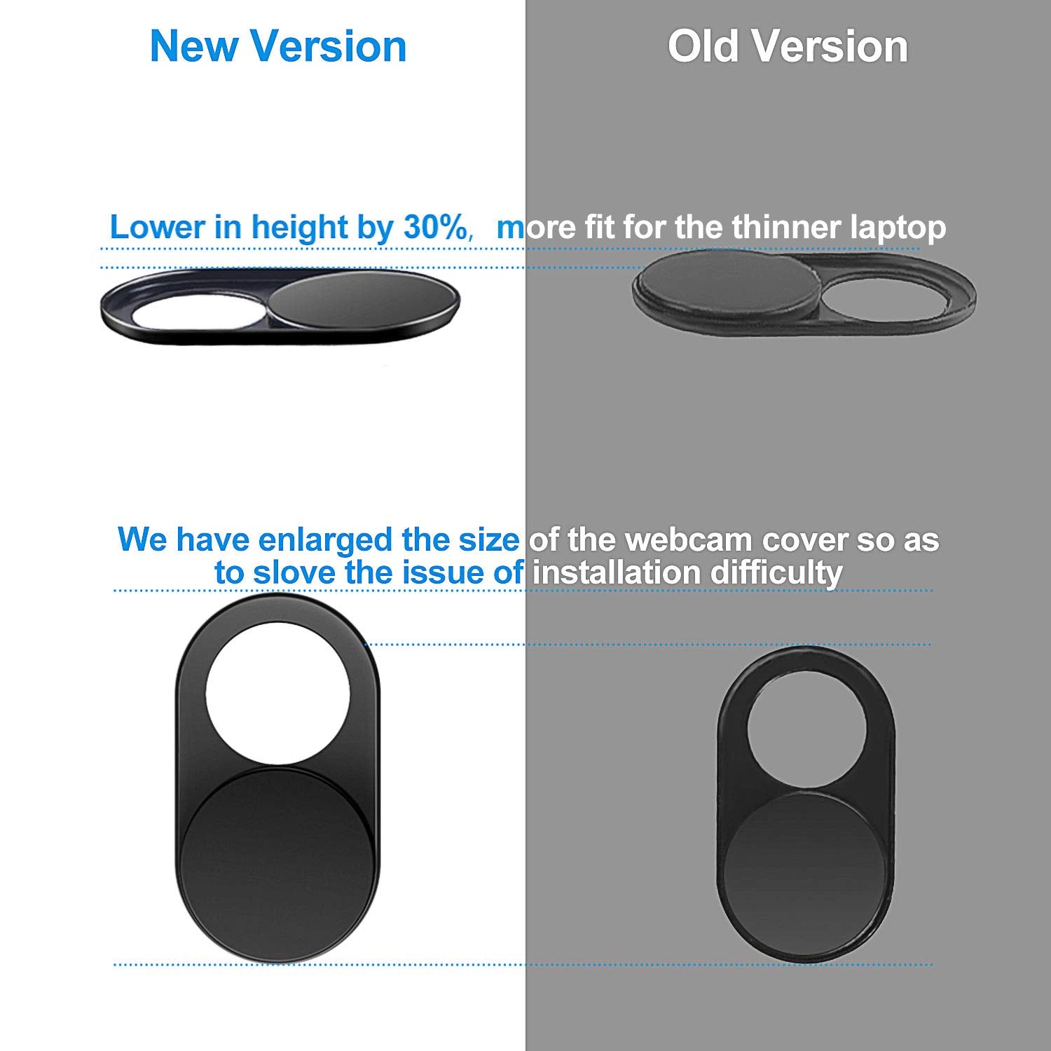 Cloudvalley Upgrade Magnetic Webcam Cover, [6 Pack] 0.023 Inch Metal Camera Cover Slide For Mac, Ipad, Macbook Pro, Macbook Air,