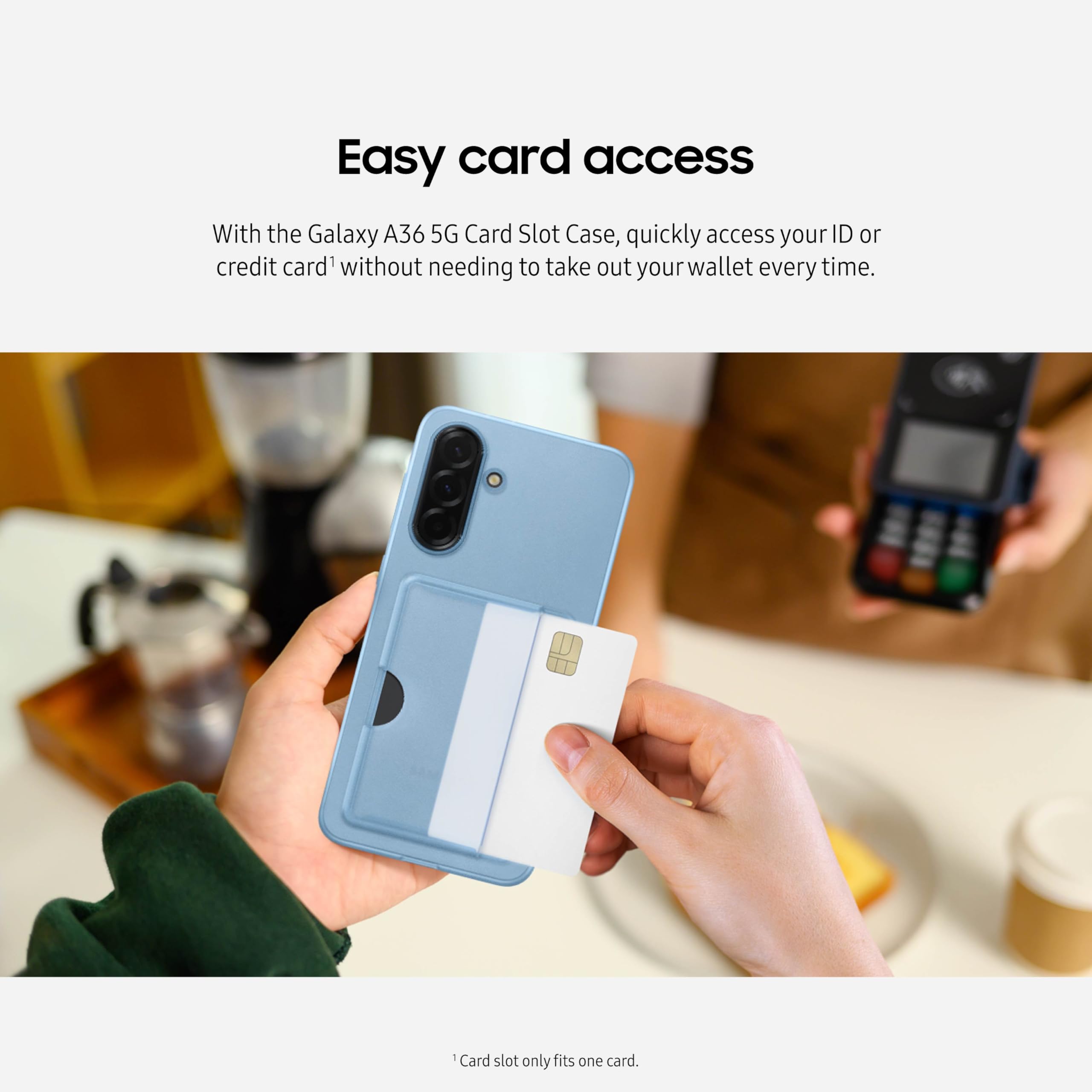 Samsung Galaxy A36 5G Card Slot Case, Slim Design, Durable Design, Blue, Ef-Oa366Tlegus