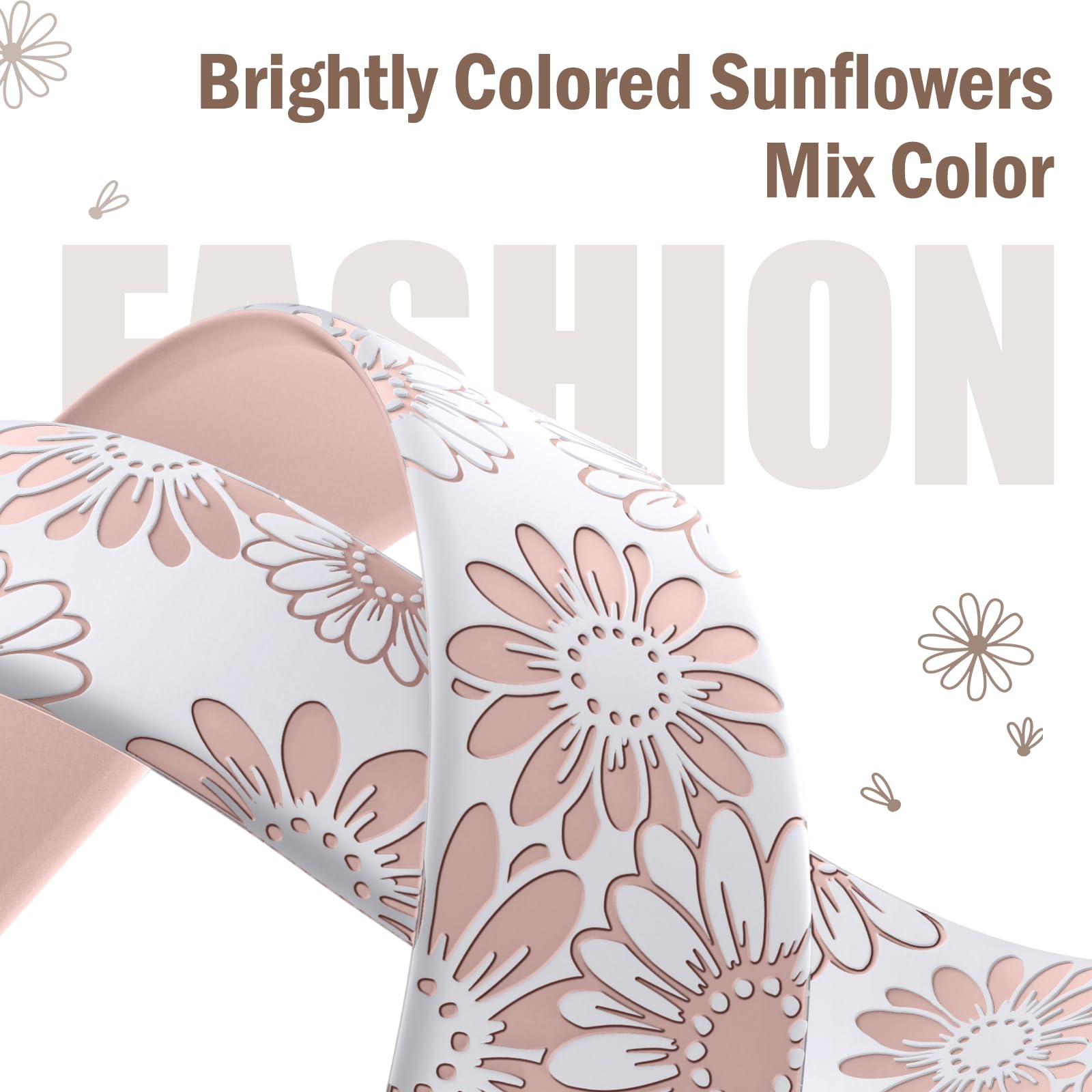 Daqin Floral Engraved Band Compatible With Apple Watch Band 44Mm 45Mm 46Mm 42Mm 49Mm 41Mm 38Mm 40Mm Women,Cute Flower Soft Silic