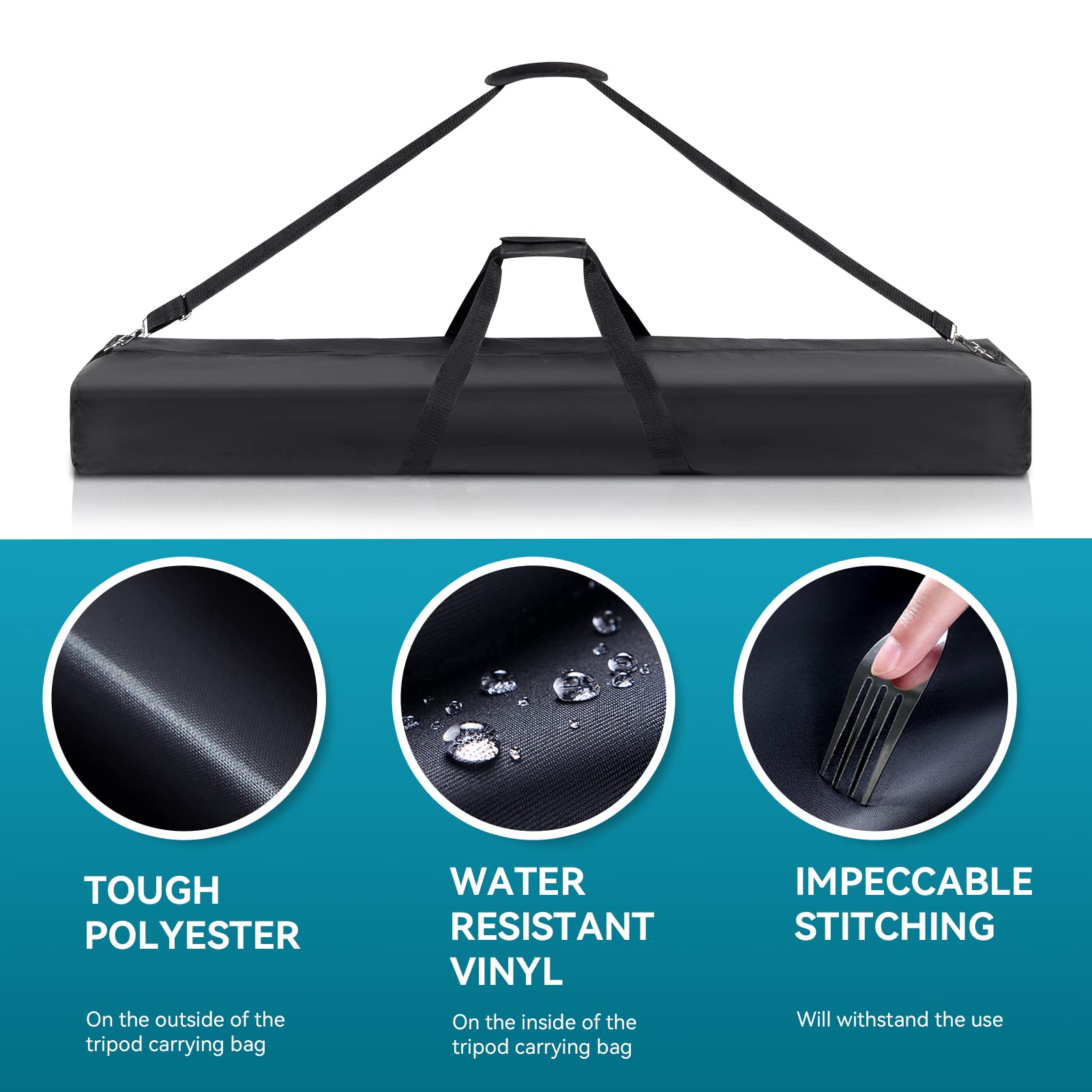 Oukmic Tripod Carrying Bag, 25'' Long Carry Case For Speaker Stands, Light/Lighting Stand, Mic/Microphone Poles   With Adjustabl