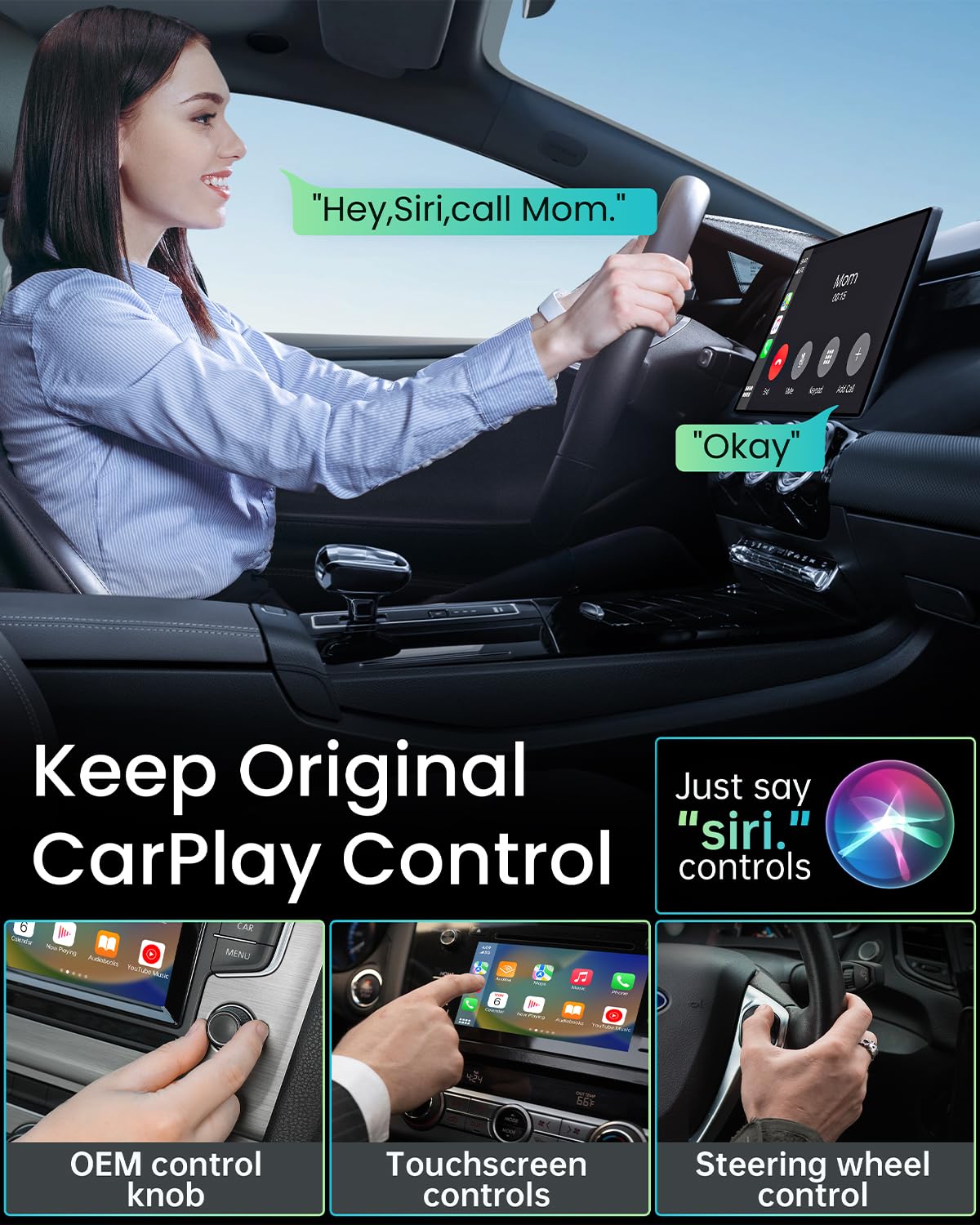 Smqmaw Wireless Carplay Adapter, Converts Factory Wired Carplay To Wireless Carplay Dongle Plug & Play Carplay Wireless Adapter