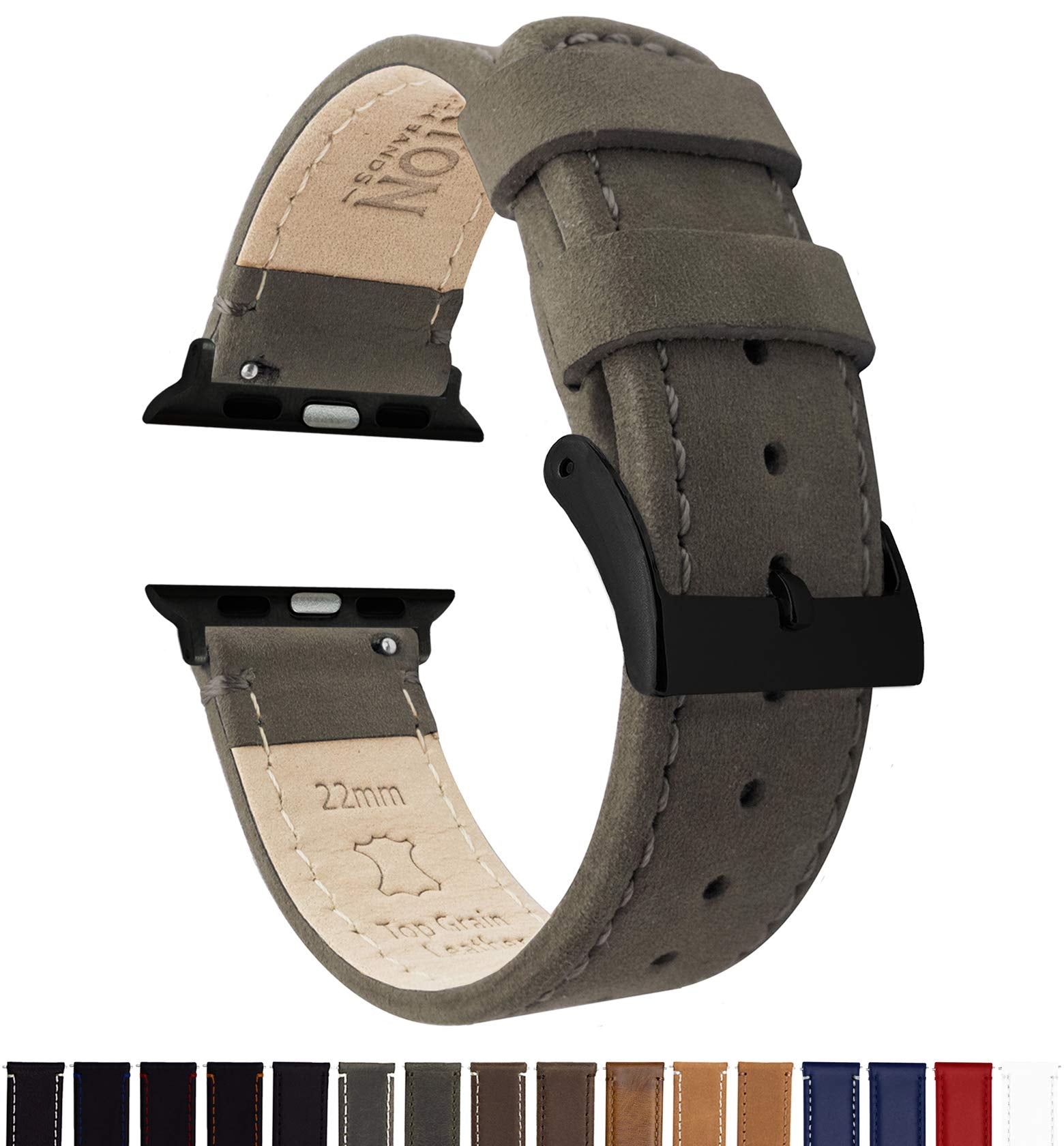 Barton Watch Bands 42Mm/44Mm/45Mm/49Mm Espresso Brown   Top Grain Leather Watch Bands Compatible With All Apple Watch Models   B