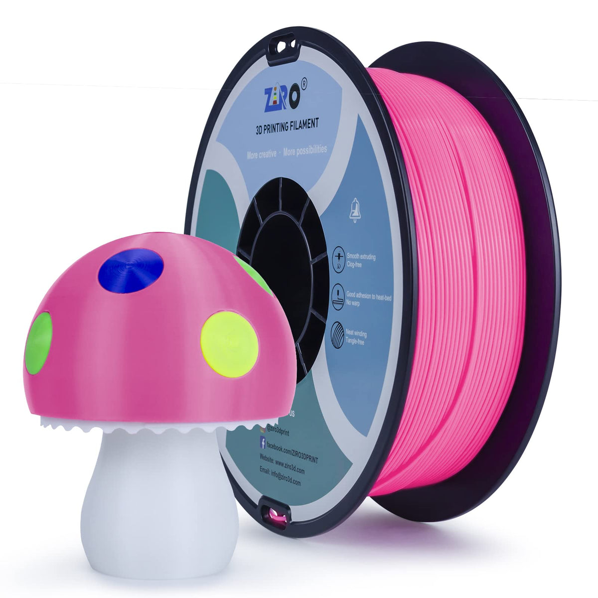 Ziro Pla Filament 175Mm,3D Printer Filament Pla Pro Basic Color Series 175Mm 1Kg(22Lbs), Dimensional Accuracy +  003Mm,Rose