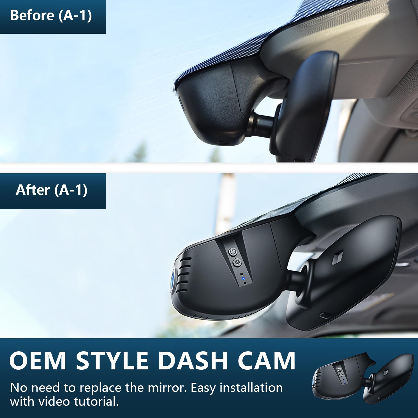 Mangoal 4K Dash Cam Fit For Audi (Model A) 2019 2020 2021 2022 2023 2024 A4 A6 Allroad A3 A5 Q5 S4 S6 Q7 A8 S8 Tt A7 S5 Q3 S3 S7