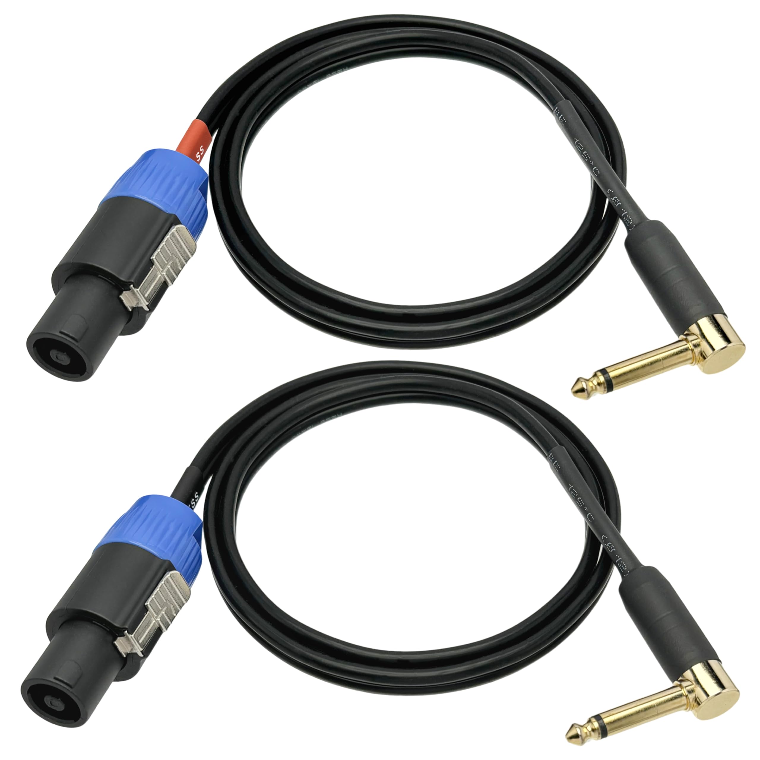 Cess 133 3F Right Angle 1/4 Inch Ts Plug To Speakon Speaker/Amplifier Cable, 2 Pack (3 Feet)