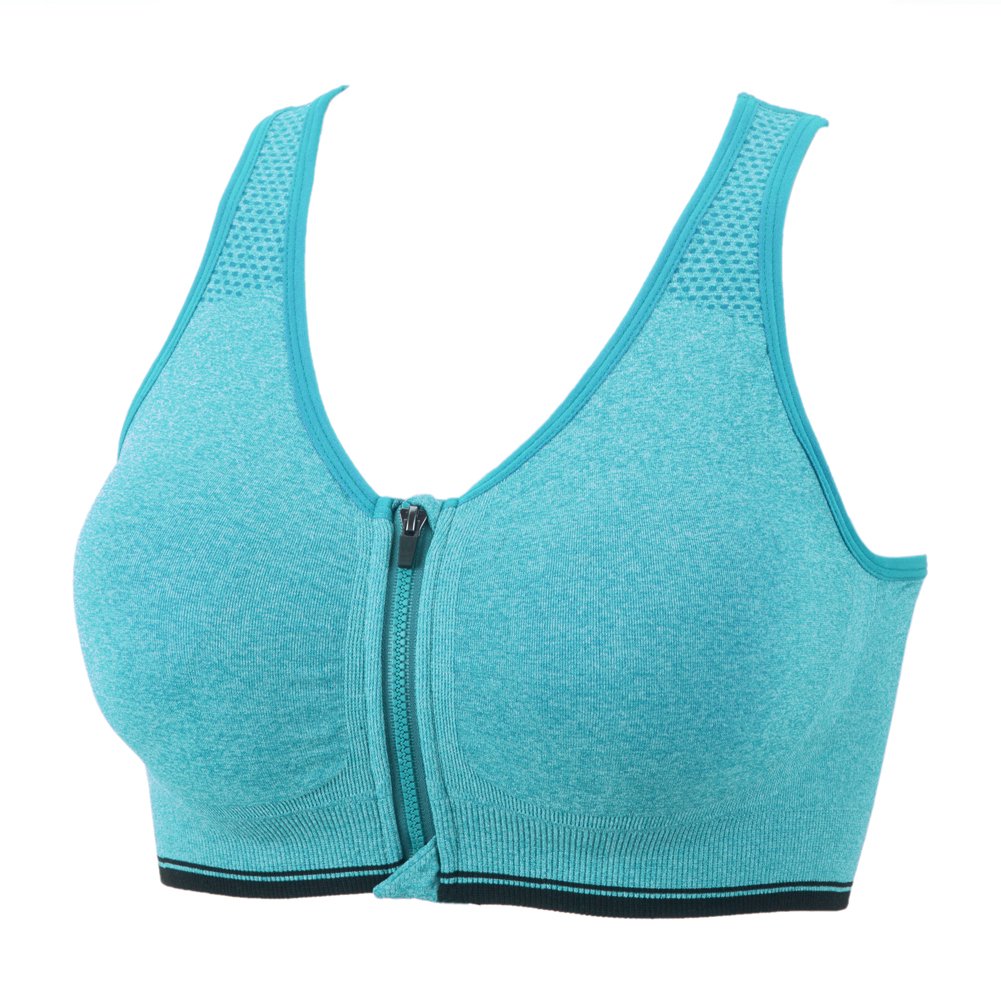 Yeyele Women Zip Front And Removable Pads Tank Top Racerback Sports Bra