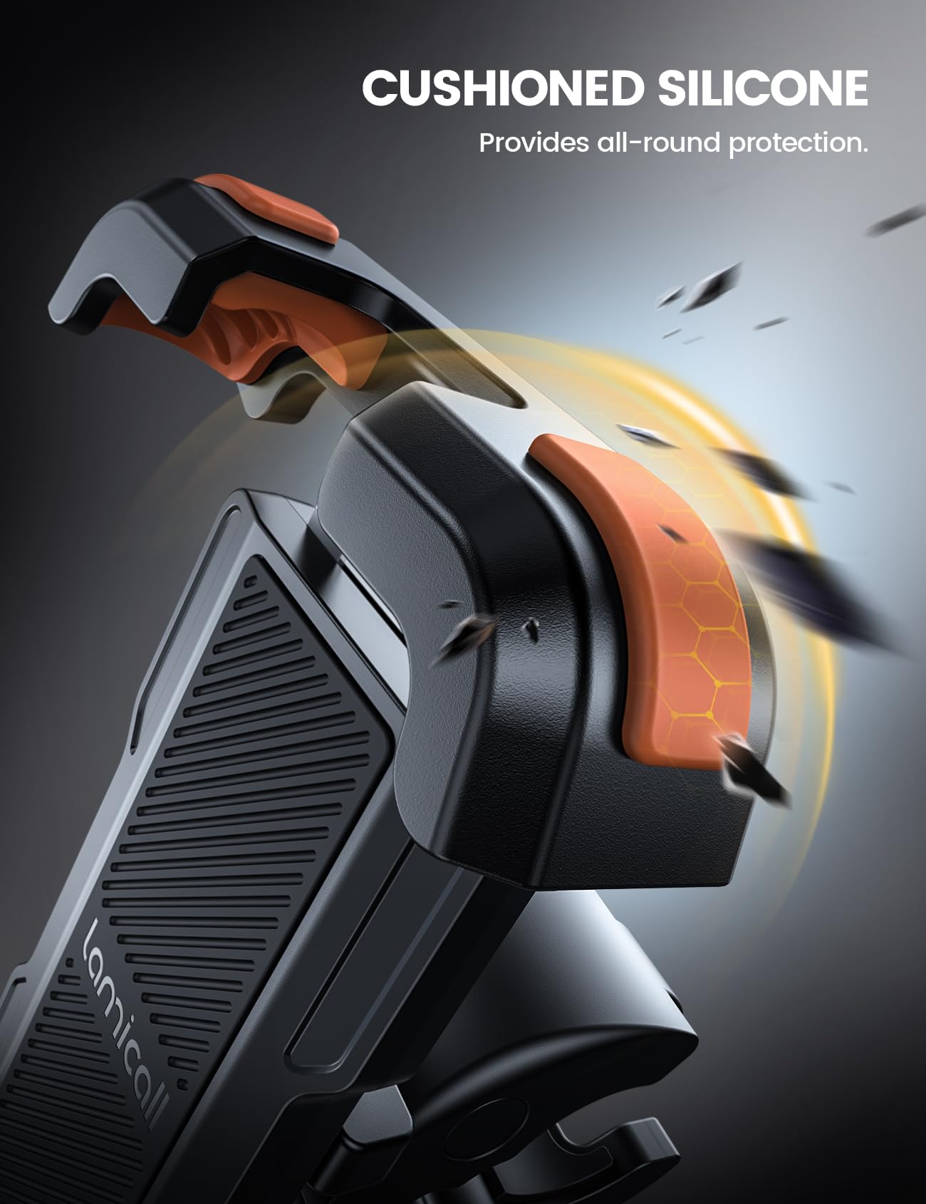 Lamicall Motorcycle Phone Mount, Bike Phone Holder   Upgrade Quick Install Handlebar Clip For Bicycle Scooter, Cell Phone Clamp